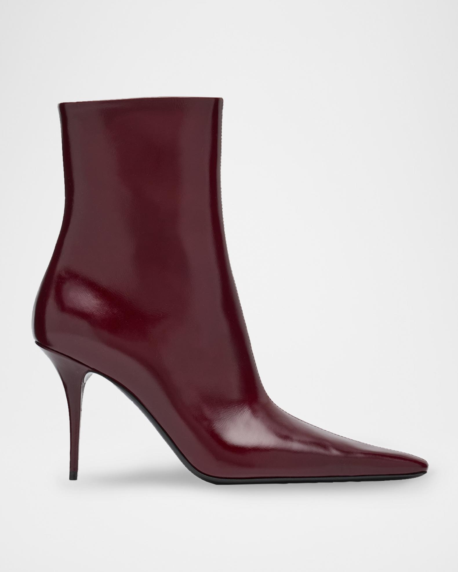 Saint Laurent Ashley Calfskin Stiletto Ankle Booties | Neiman Marcus