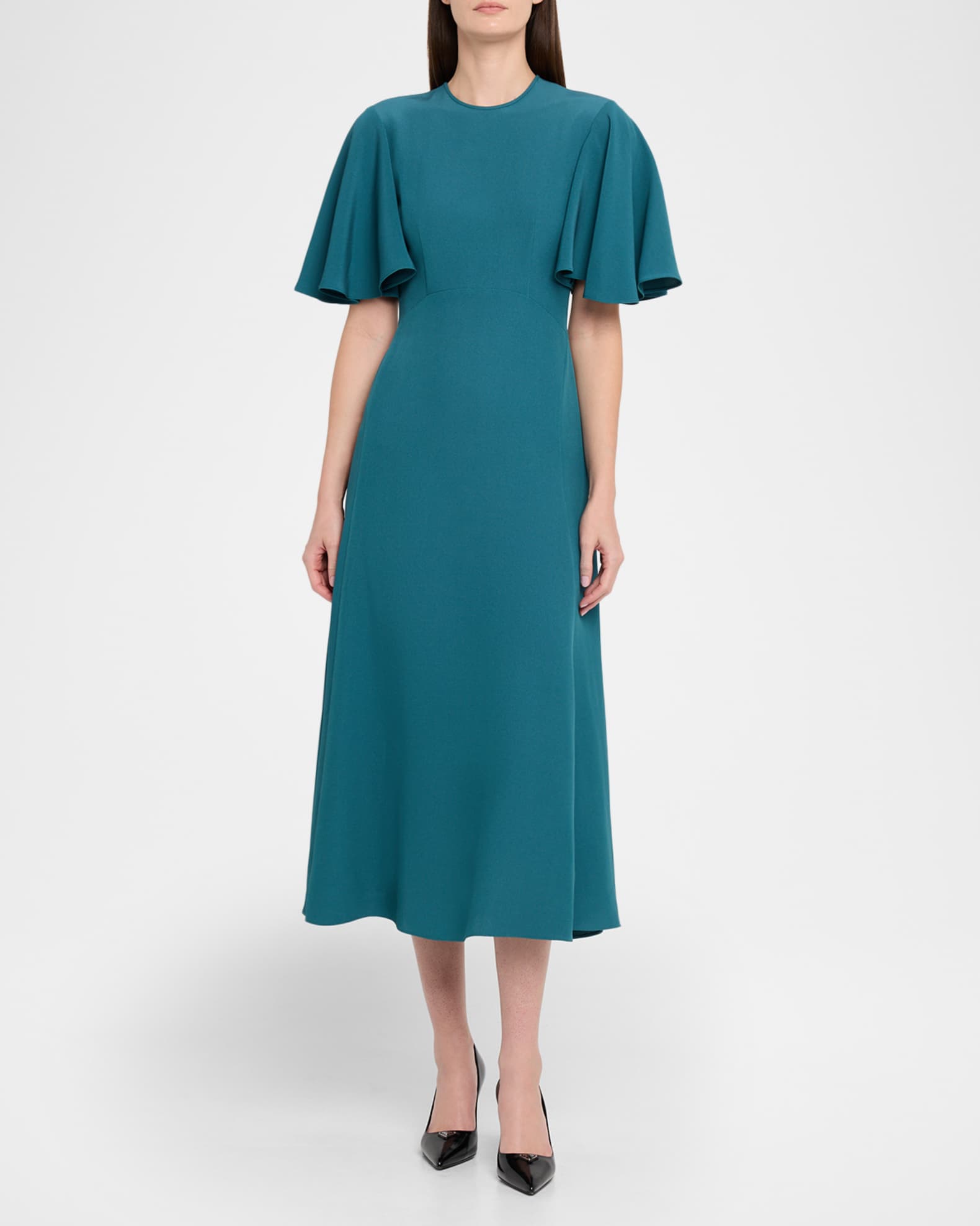 a line midi dress with sleeves LaDivine 7447 Long Formal Prom A Line Dress main image 1