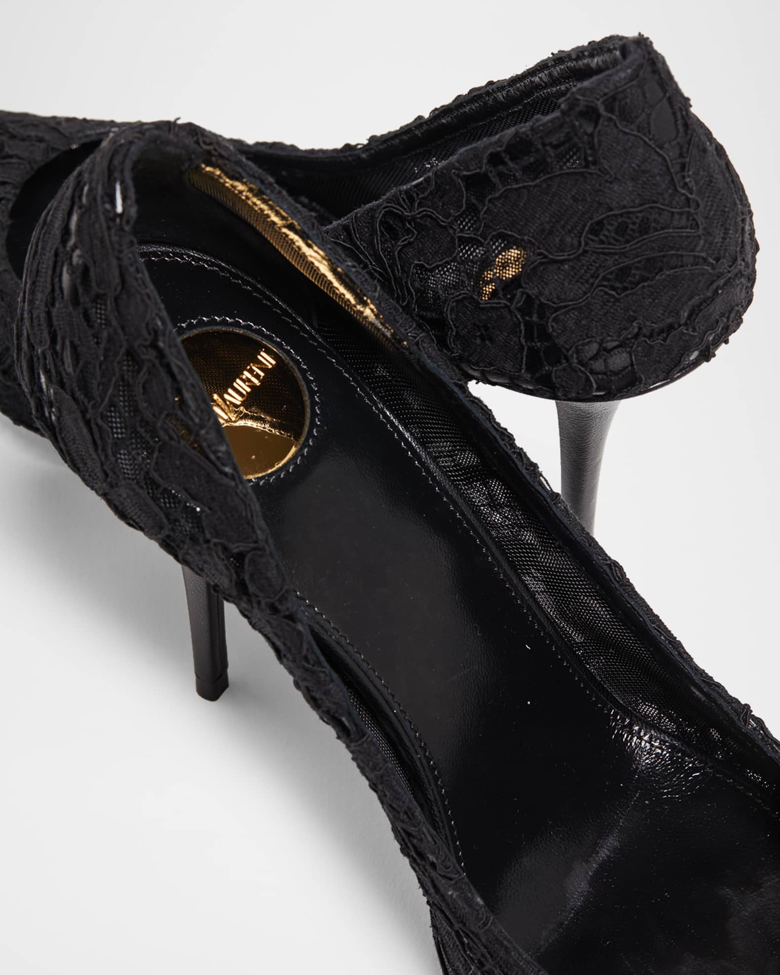 Saint Laurent 95mm Thierry Satin Slingback Pumps | Neiman Marcus