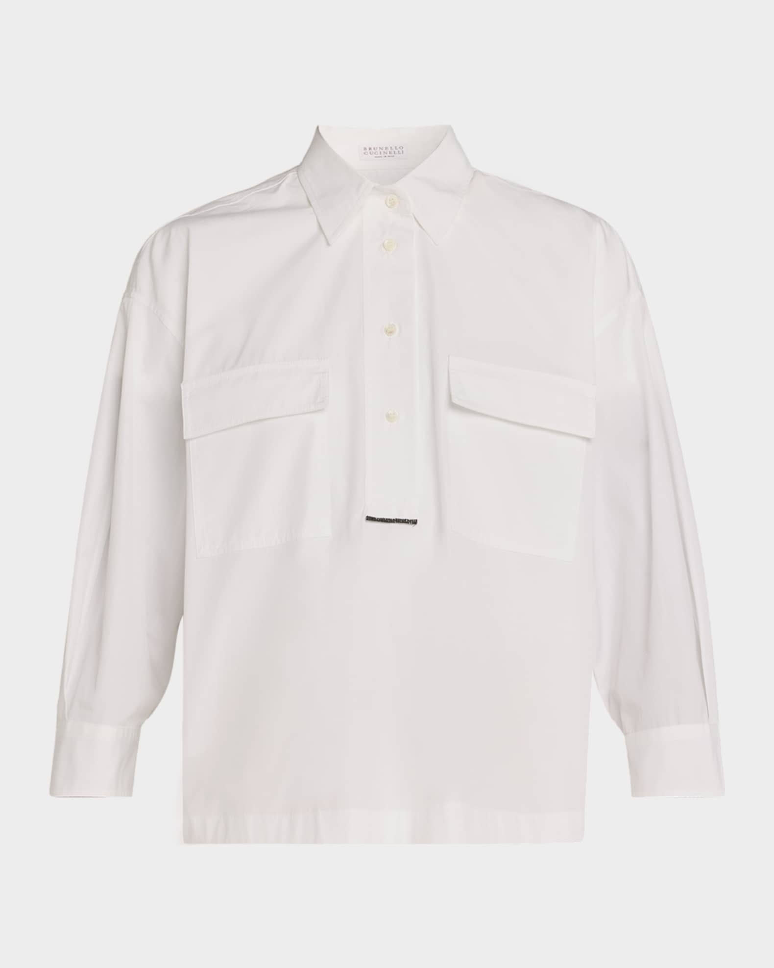 Monili Trim Double Collar Shirt