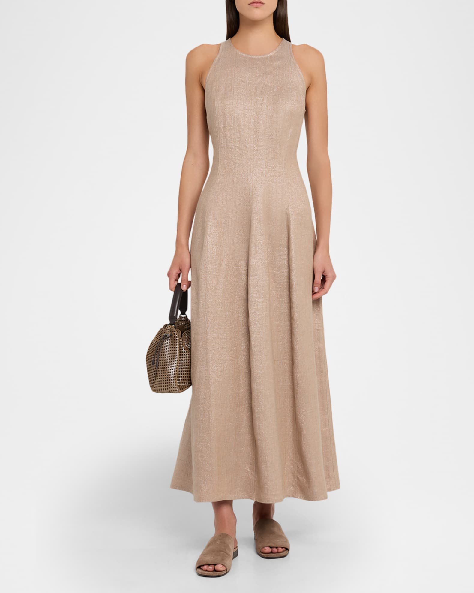 chinese dress ladies MASON by MASON'S DAUGHTER Sloane Dress, Metallic Linen – Only on The Avenue main image 0