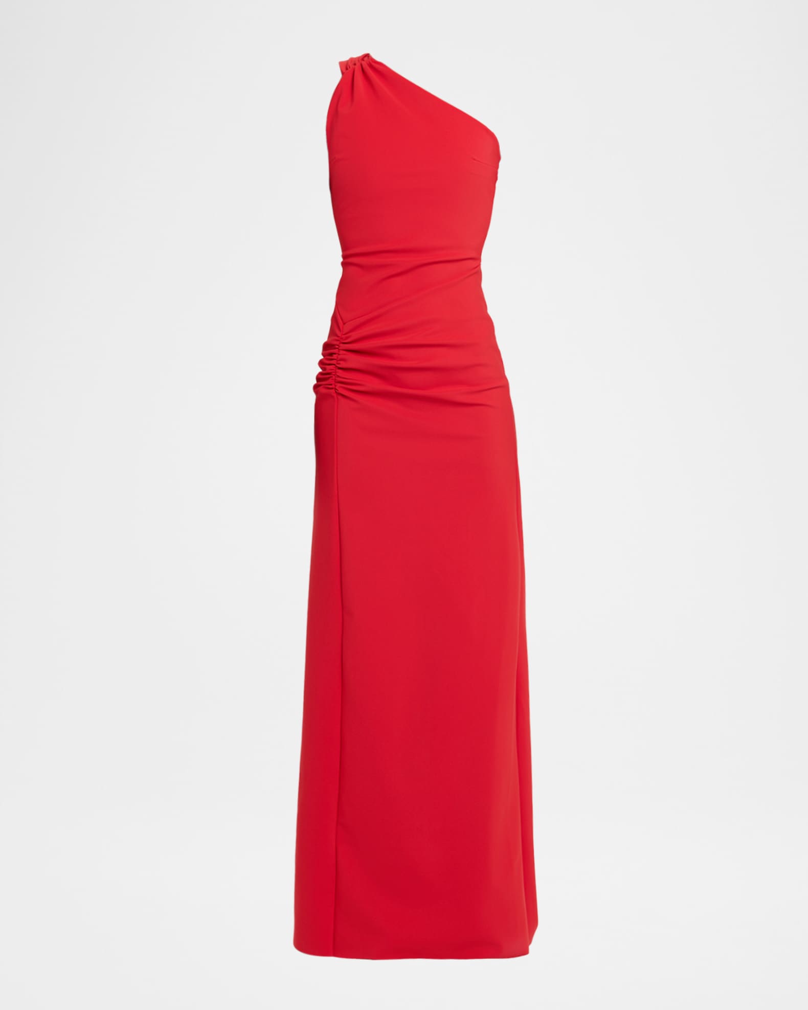 Chiara Boni La Petite Robe Kashana Ruched One-Shoulder Long Gown, Red, Women's, 16, One-Shoulder Gowns