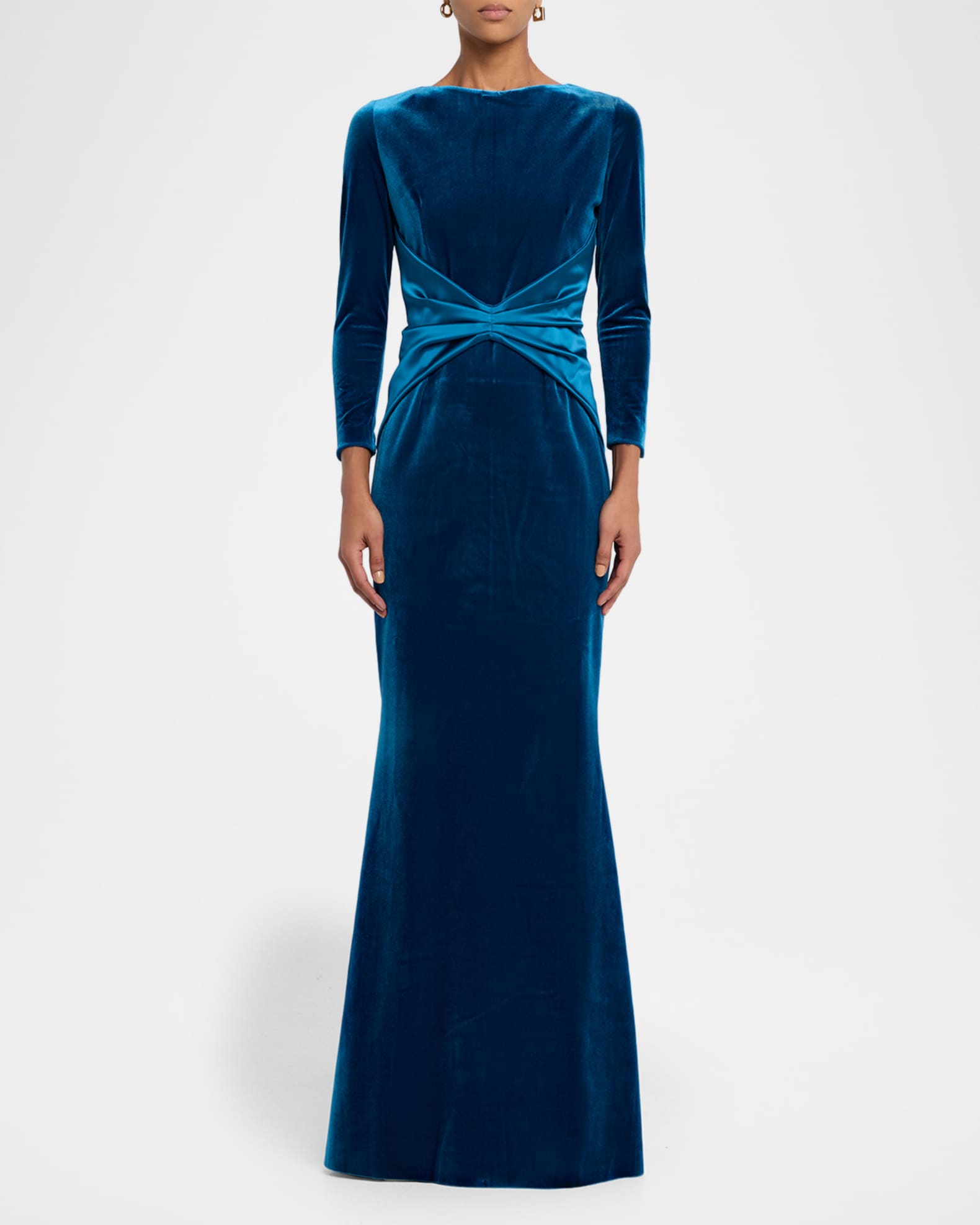 Chiara Boni La Petite Robe Jaslette Satin-Embellished Velvet