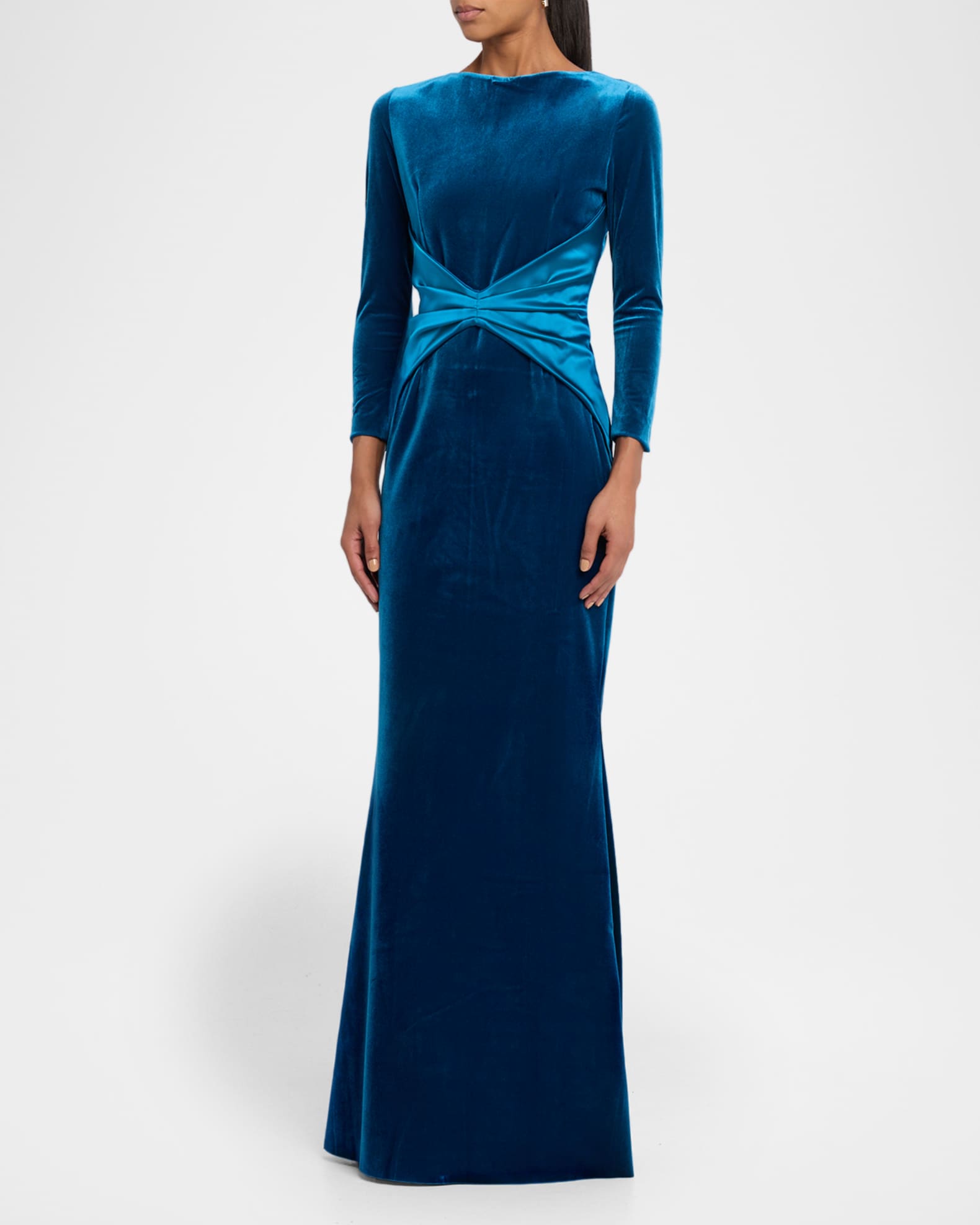 Chiara Boni La Petite Robe Jaslette Satin-Embellished Velvet