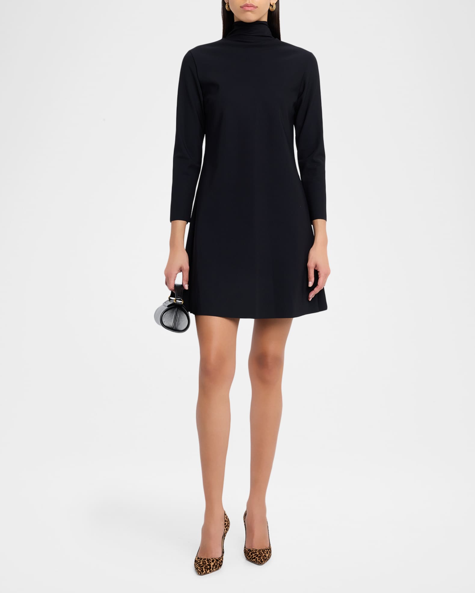 Chiara Boni La Petite Robe Yakat Long Sleeve High-Neck Short Dress | Neiman  Marcus