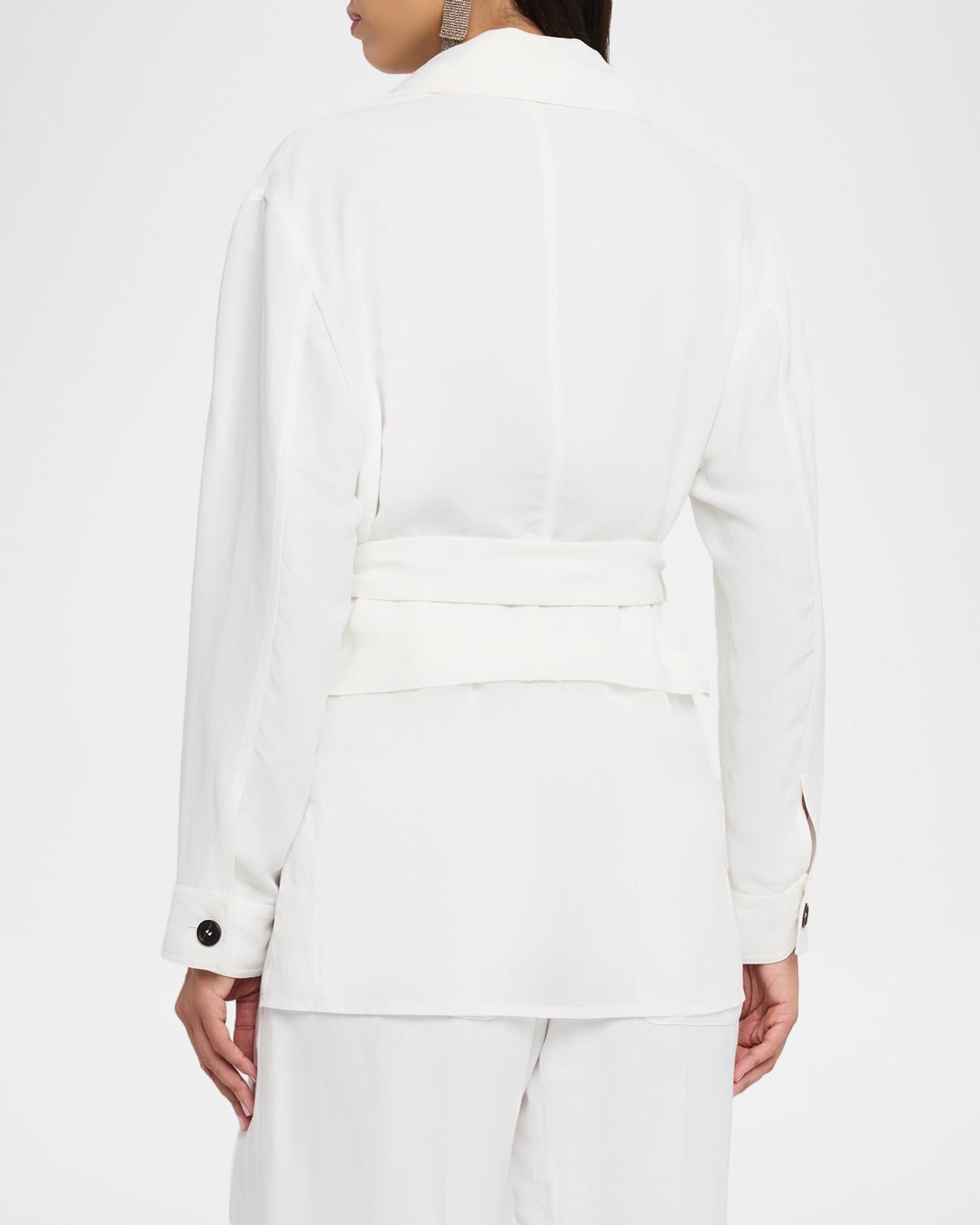 Brunello Cucinelli Mixed-Media Belted Safari Jacket | Neiman Marcus