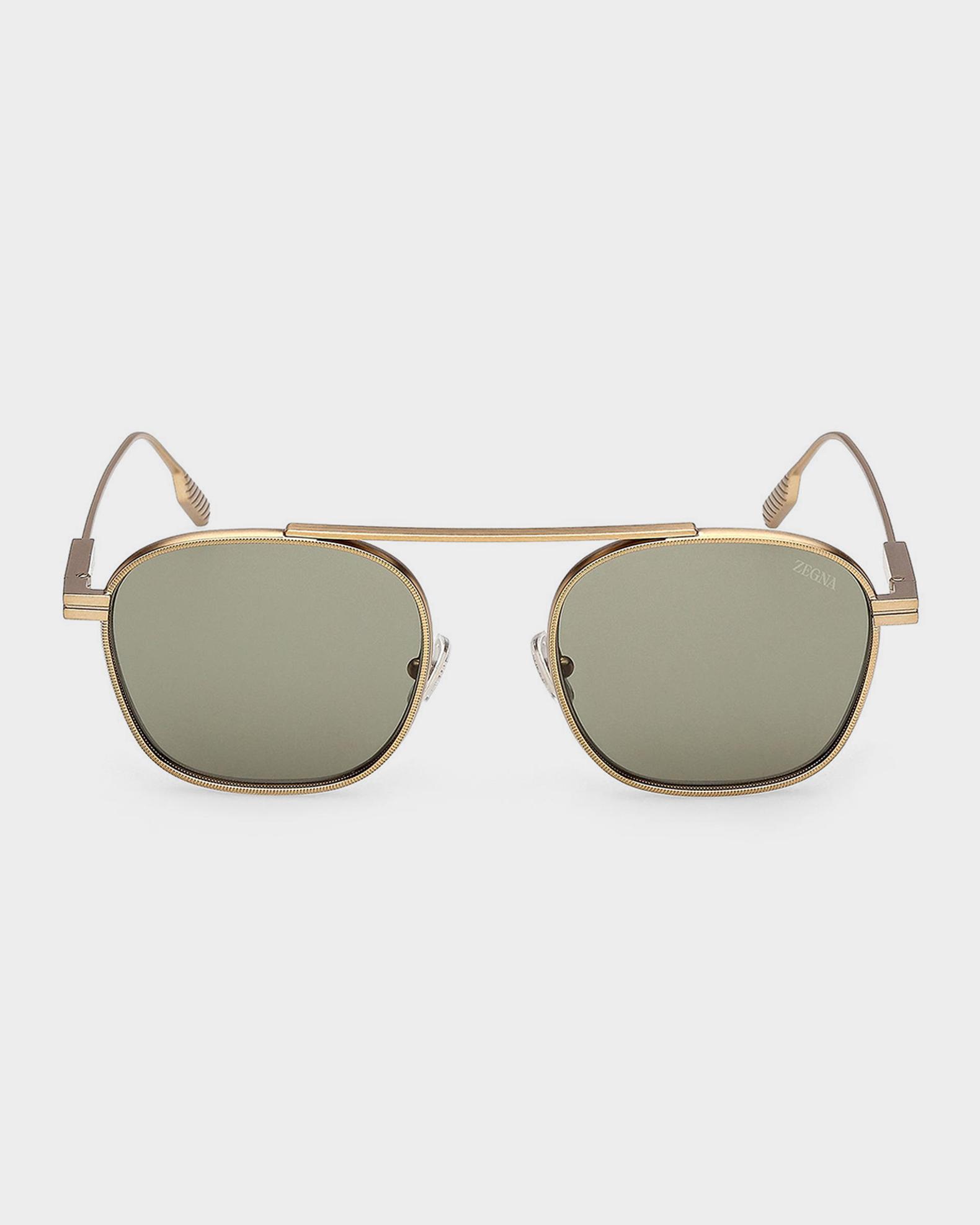 ZEGNA ORIZZONTE I アセテート&メタル サングラス ZEGNA Gold Orizzonte I Metal Navigator Sunglasses | Neiman Marcus