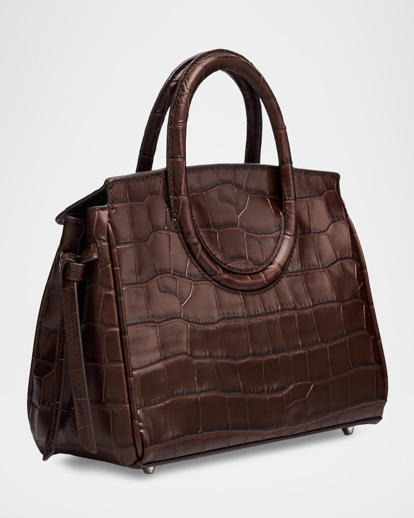 STAUD Maude Mini Croc-Embossed Leather Shoulder Bag | Neiman Marcus