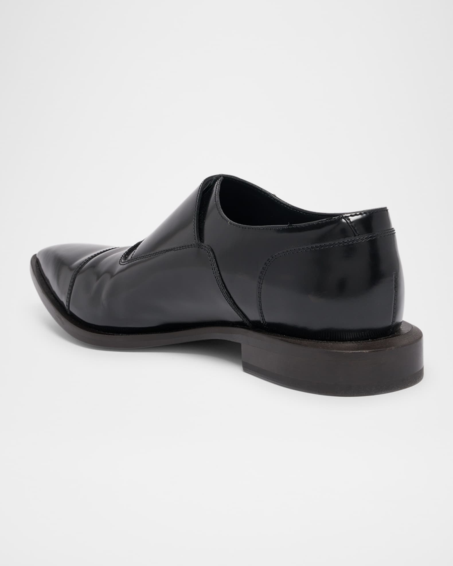 Lanvin Men's Leather Point-Toe Double-Monk Strap Loafers | Neiman