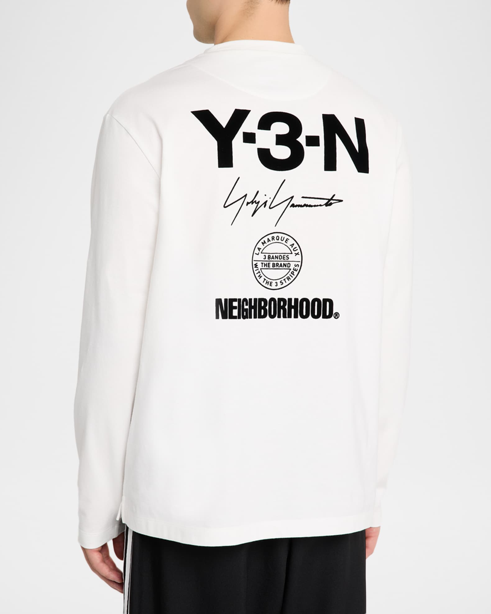 トップス Y-3 Mint 20AW Wool Long Shirt Logo Print Y-3 x NEIGHBORHOOD Men's Long-Sleeve Logo T-Shirt | Neiman Marcus