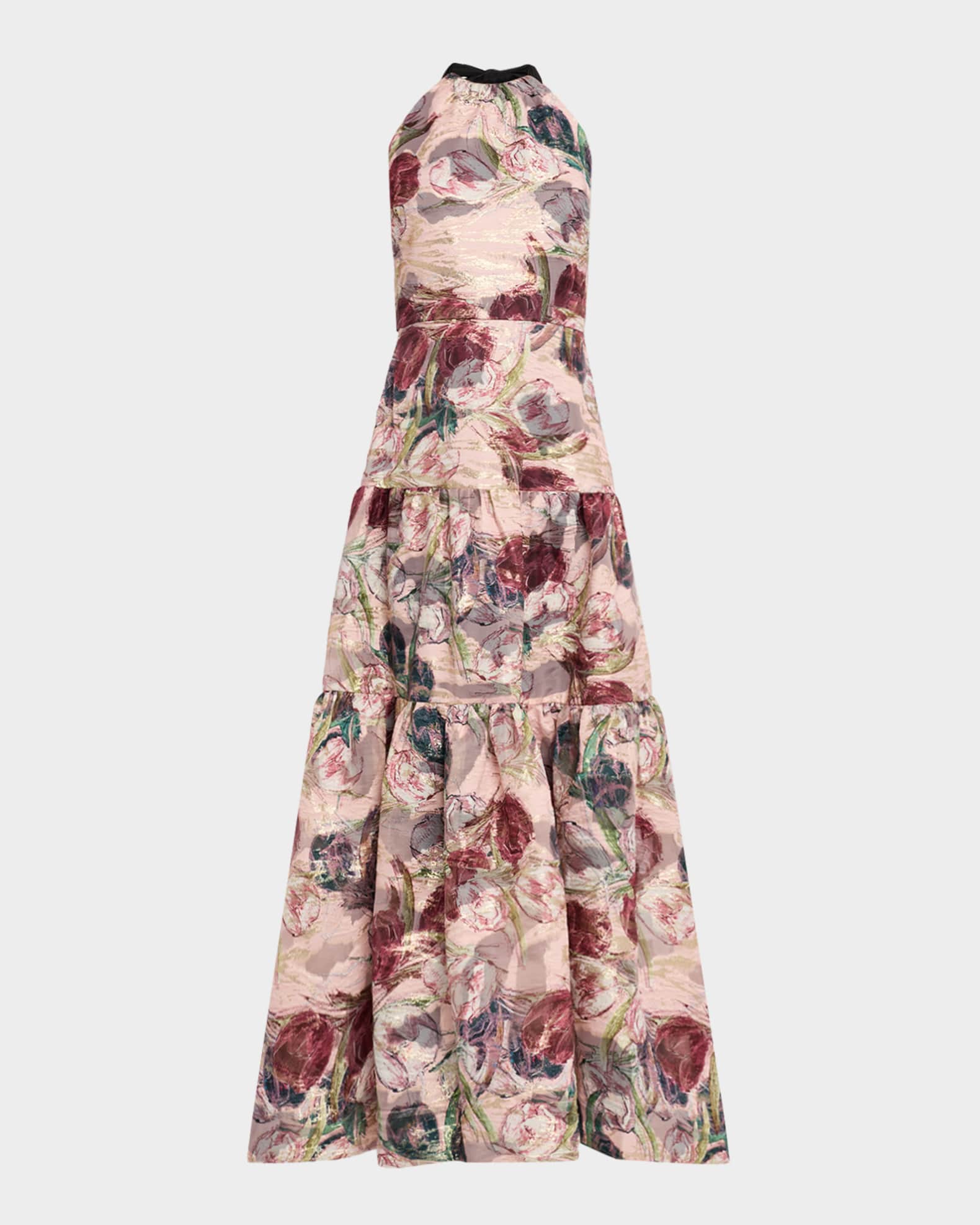 Milly Women's Gizelle Brocade Halterneck Gown - Blush Multi - Size 12