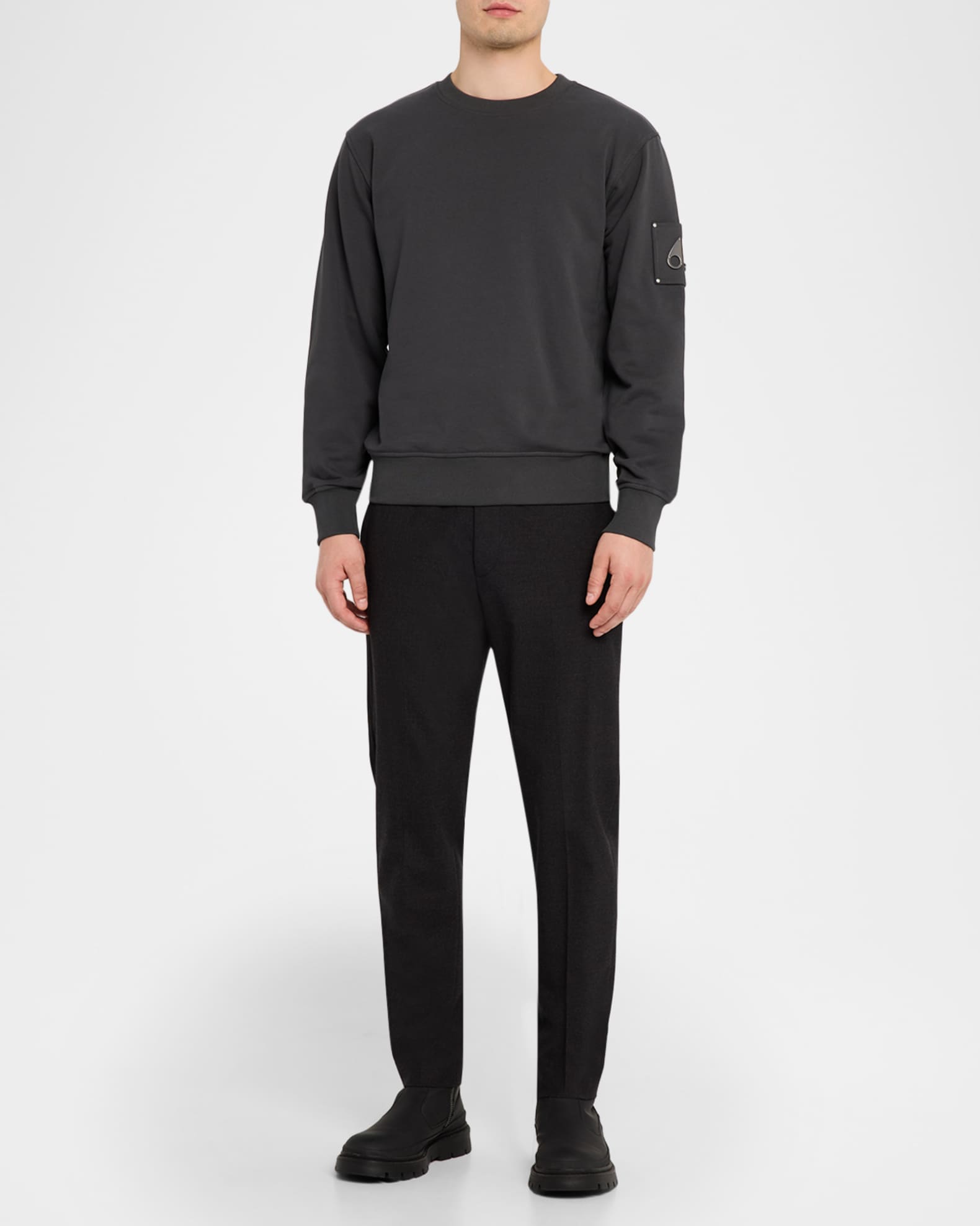 Moose Knuckles Men's Hartsfield Cotton Terry Crewneck Sweater