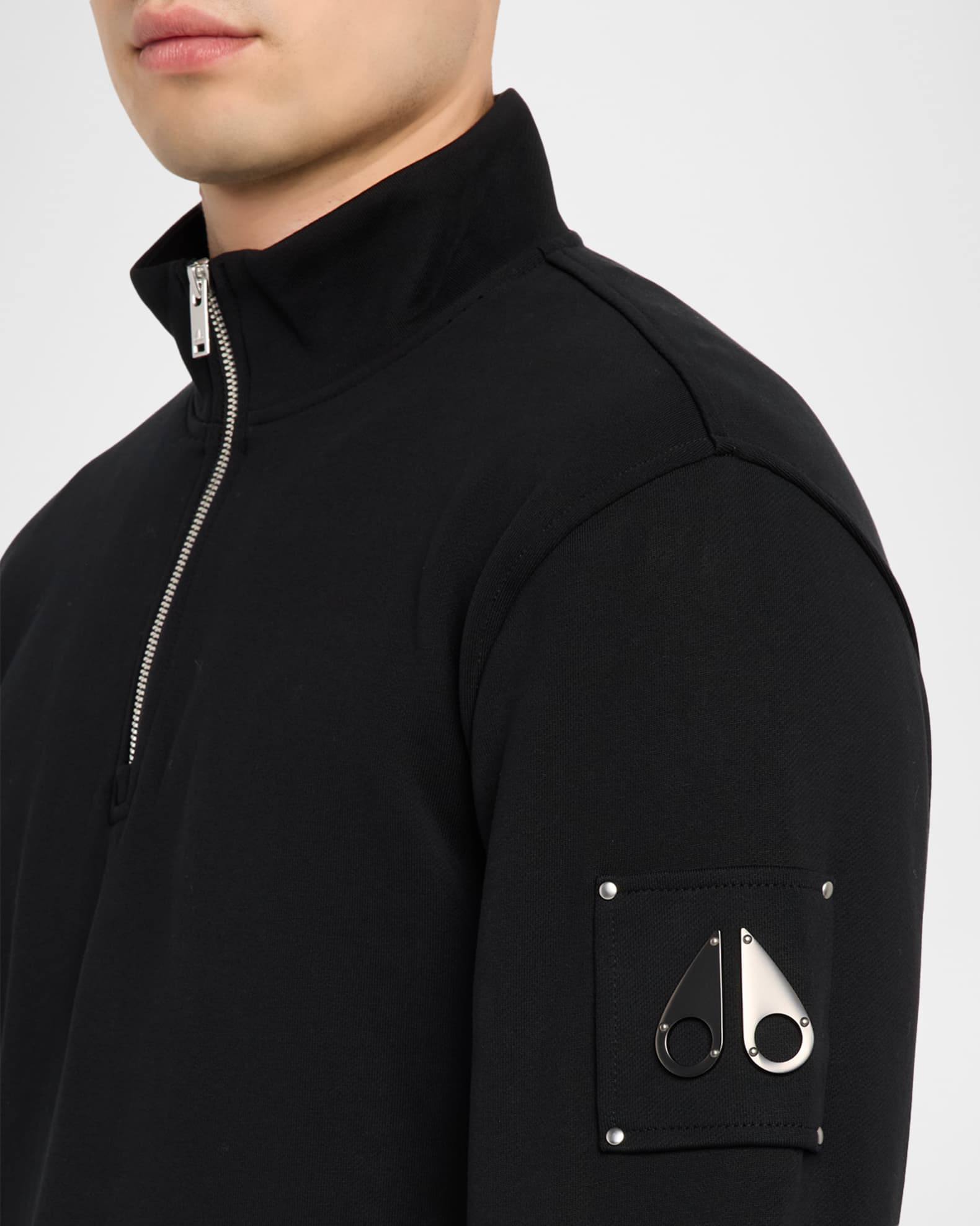 Moose Knuckles Men's Hartsfield Quarter-Zip Sweatshirt | Neiman Marcus
