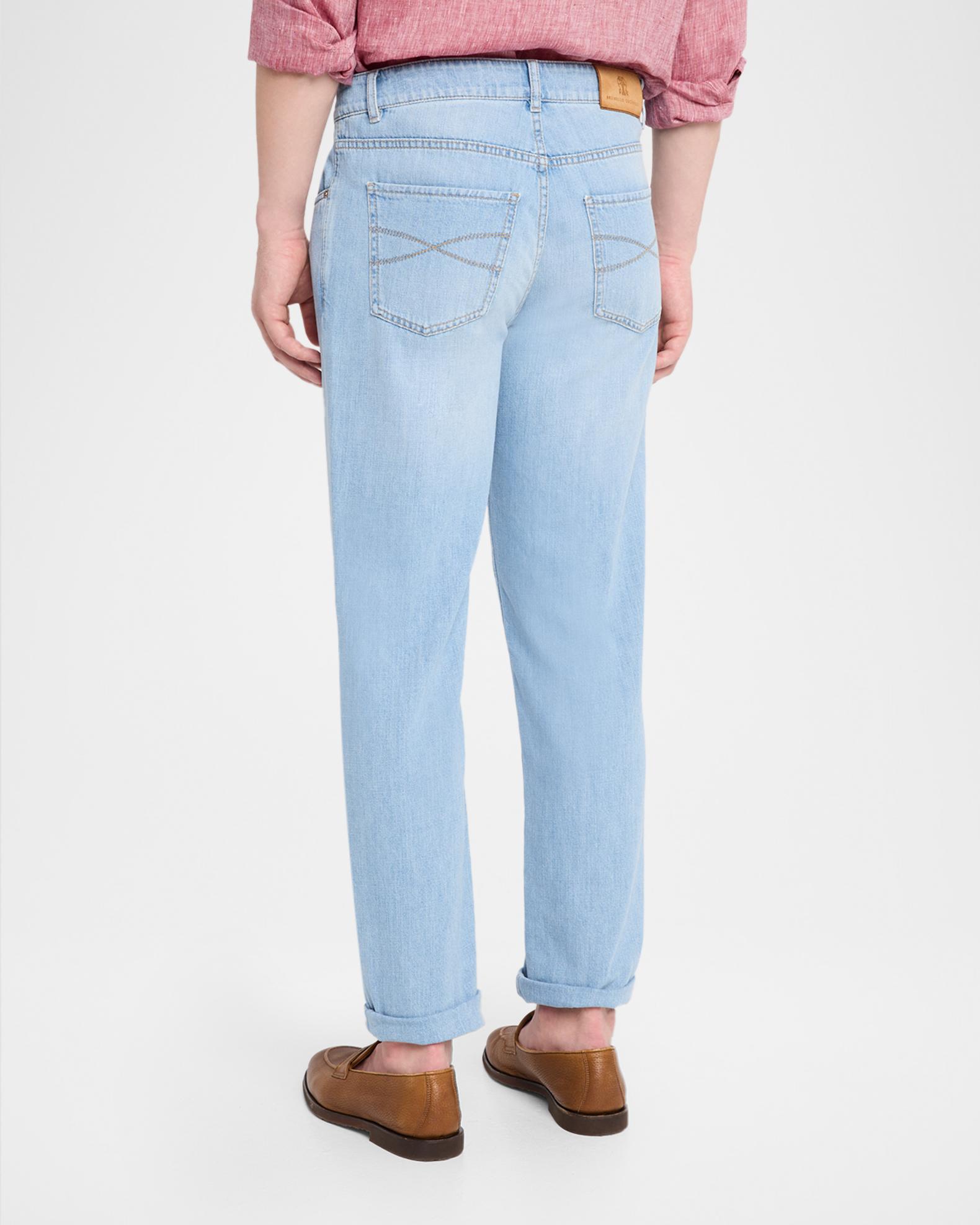 Brunello Cucinelli Men's Light-Wash Denim Tapered-Leg Jeans