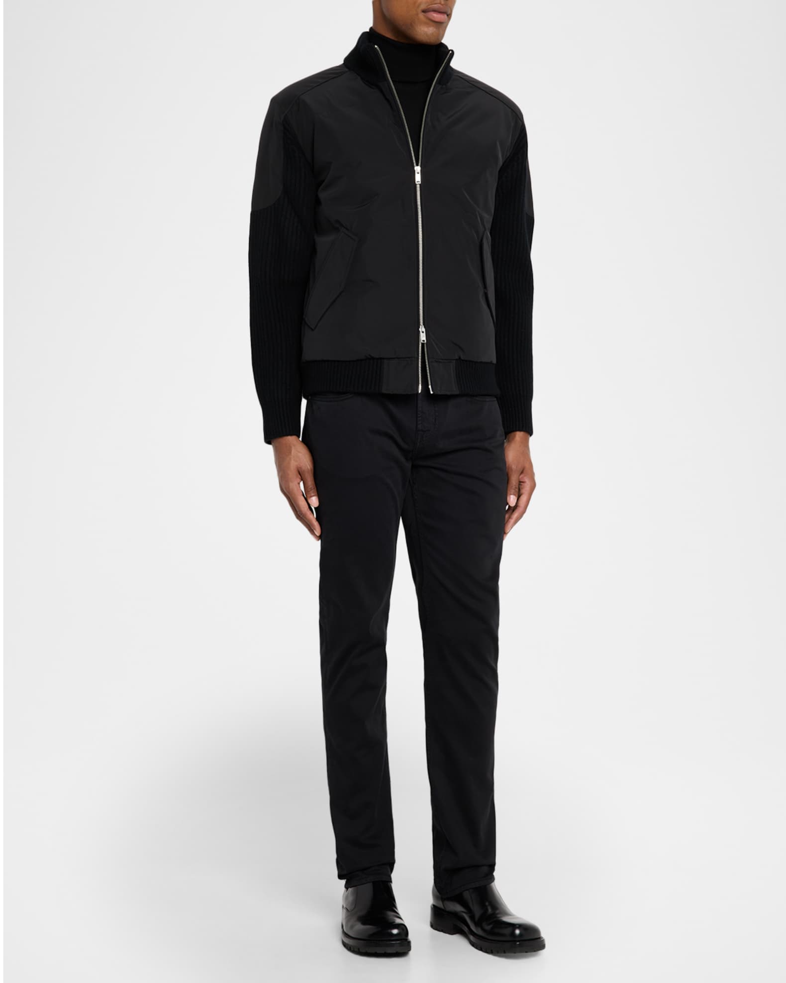 Moose Knuckles Men's Magnus Knit Hybrid Bomber Jacket | Neiman Marcus
