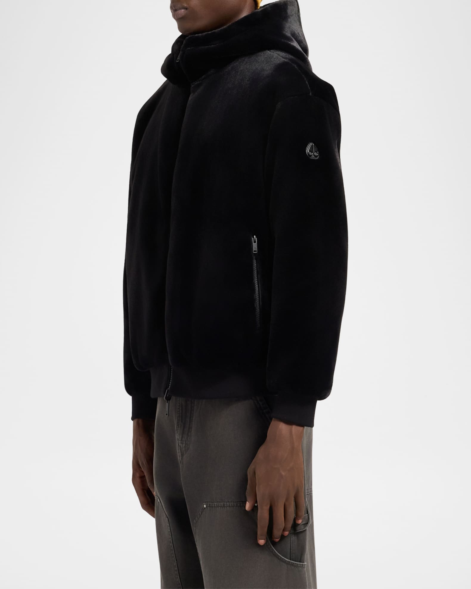 Moose Knuckles Men's Roland Reversible Bunny Jacket with Faux Fur