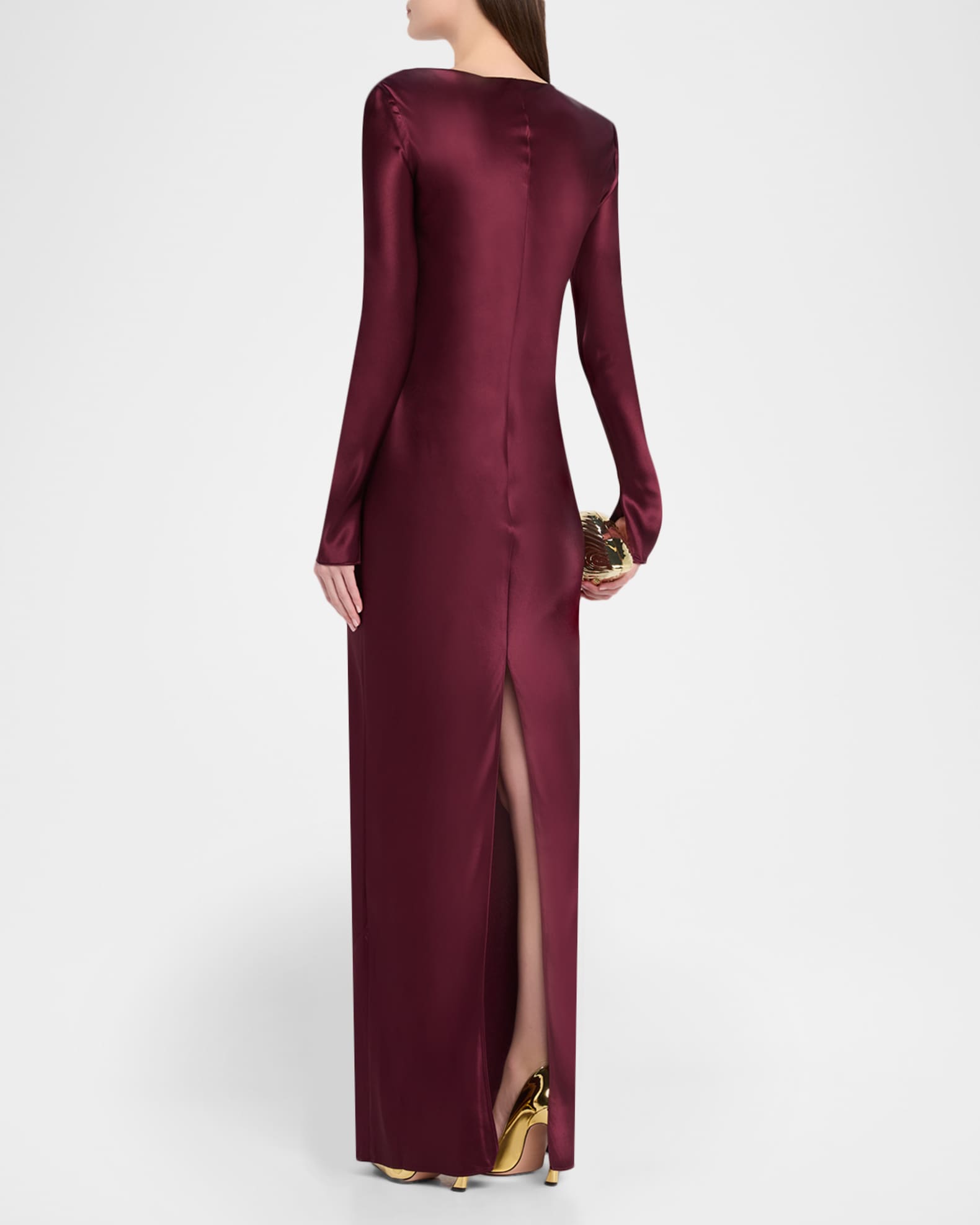 Sans Faff Anna Satin Cowl-Neck Evening Gown | Neiman Marcus