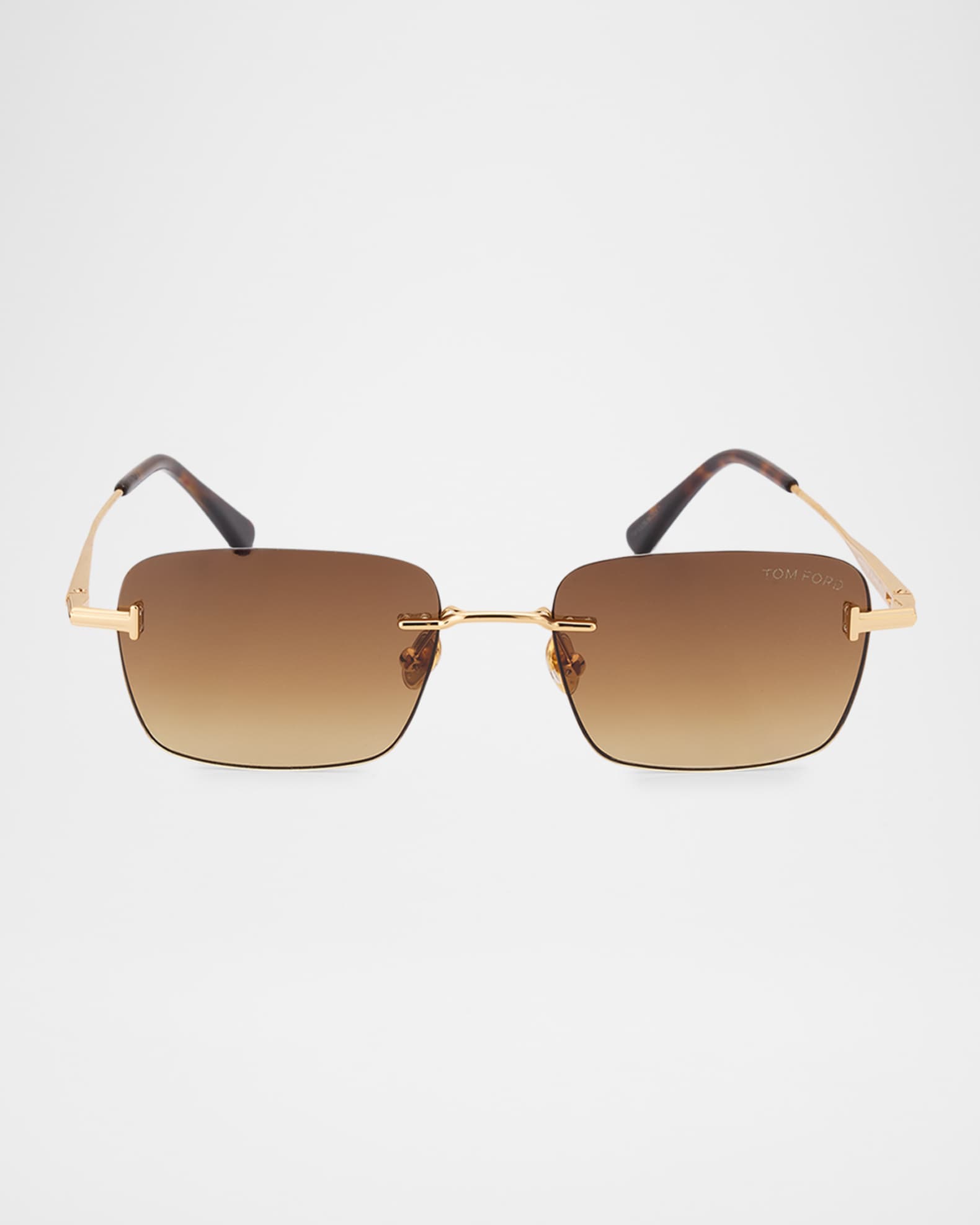 TOM FORD Men's Jake Rimless Rectangular Metal Sunglasses | Neiman