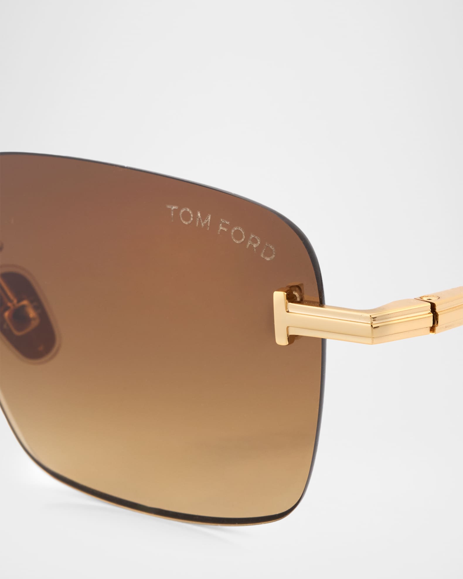 TOM FORD Men's Jake Rimless Rectangular Metal Sunglasses | Neiman