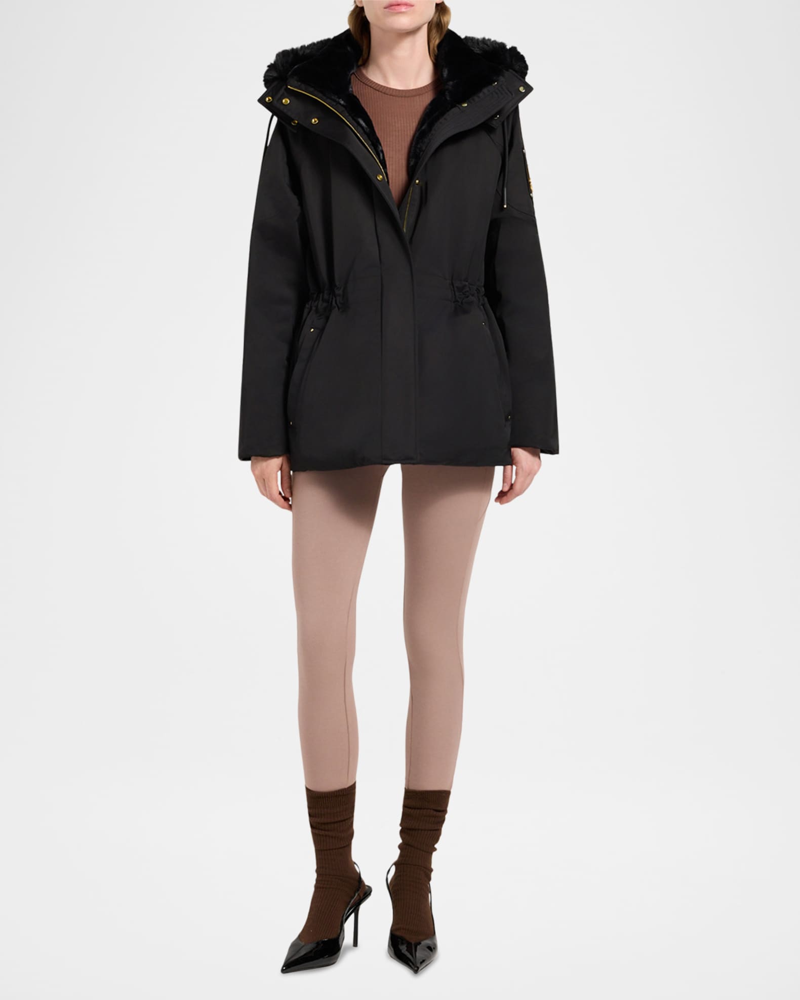 Moose Knuckles Stirling Satin Parka with Removable Hood | Neiman