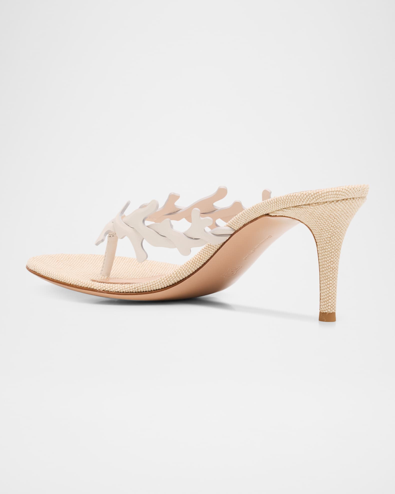 Gianvito Rossi Coral Nappa Leather Slide Thong Sandals | Neiman Marcus