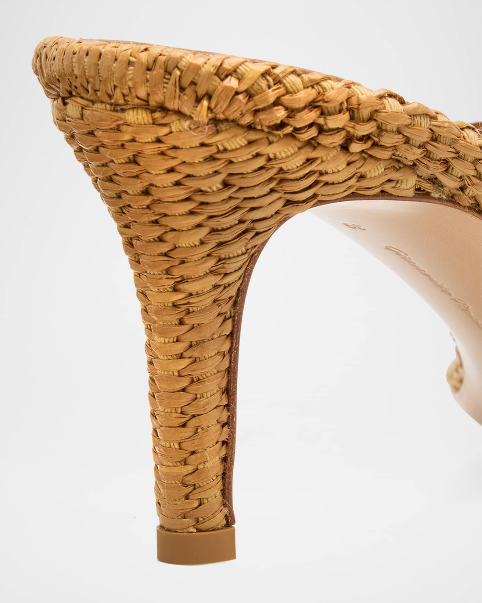 Gianvito Rossi Calypso 70 Suede & Raffia Thong Sandals | Neiman Marcus