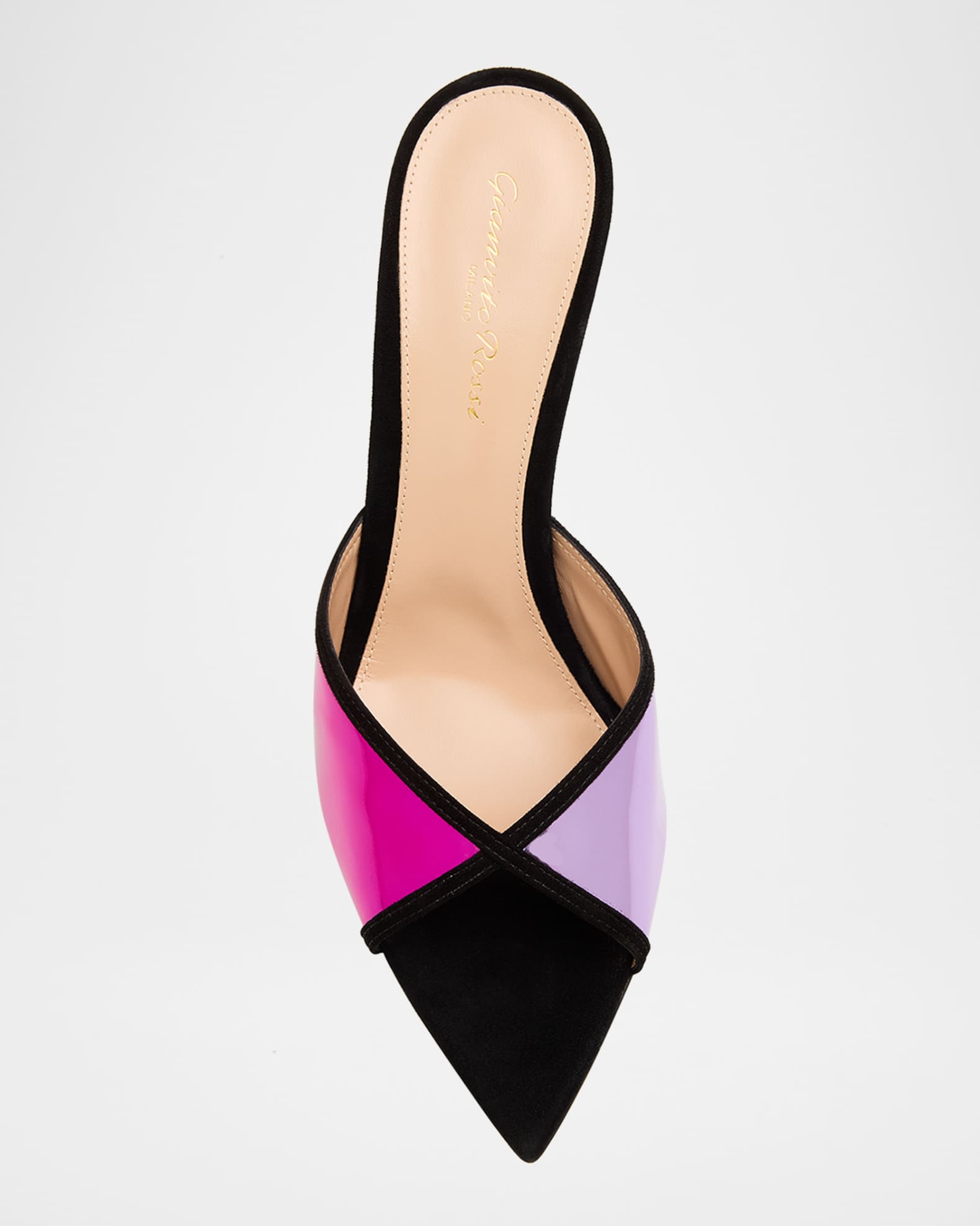 Gianvito Rossi Metallic Suede Mule Sandals | Neiman Marcus