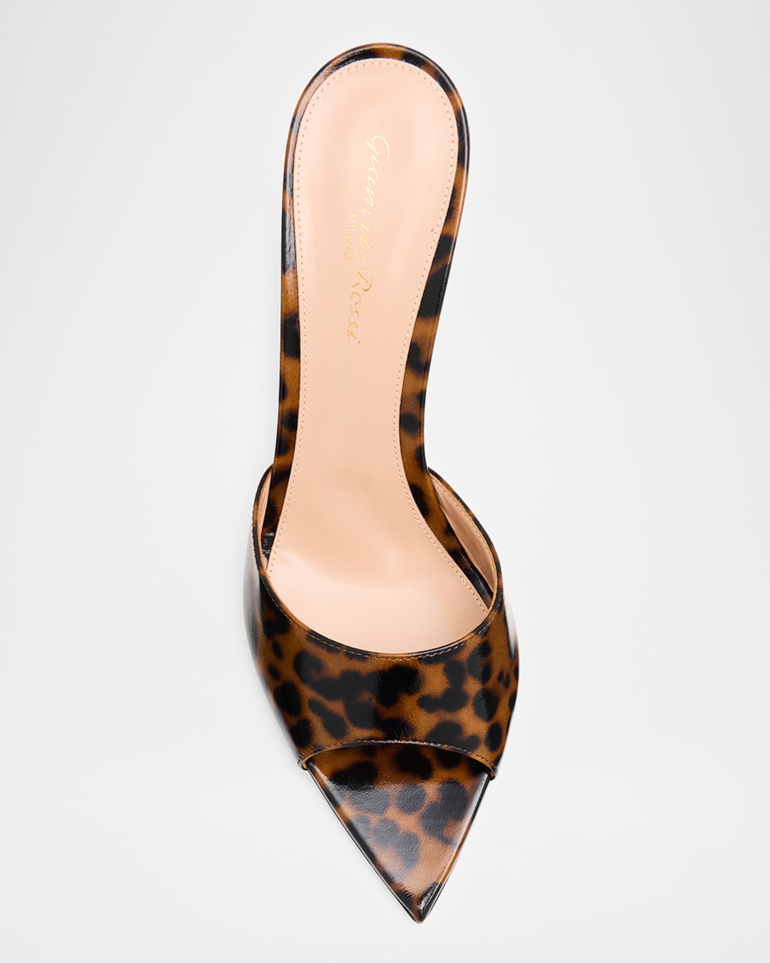 Gianvito Rossi Elle Leopard Patent Leather Mule pumps | Neiman Marcus