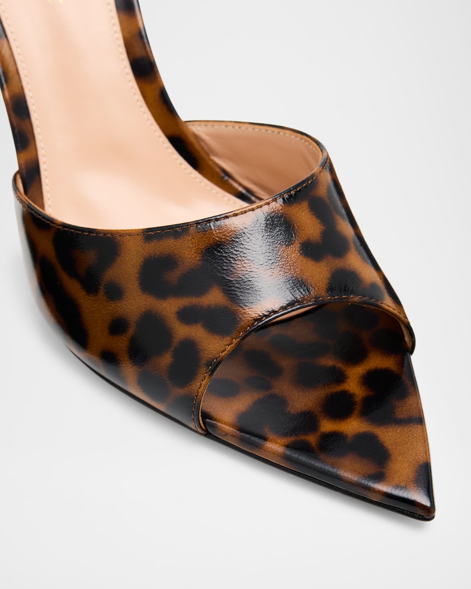 Gianvito Rossi Elle Leopard Patent Leather Mule pumps | Neiman Marcus