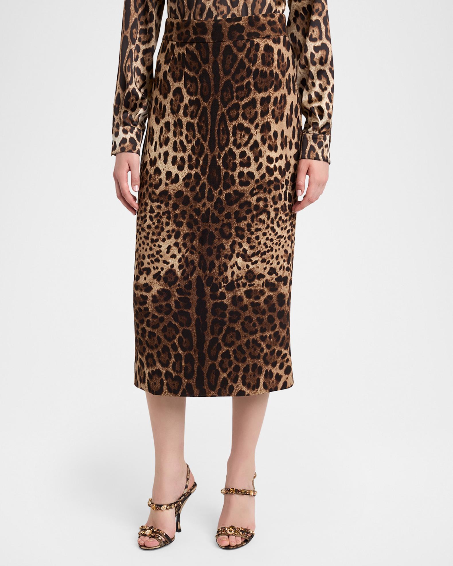 Dolce&Gabbana Leo-Print Wool Midi Pencil Skirt | Neiman Marcus