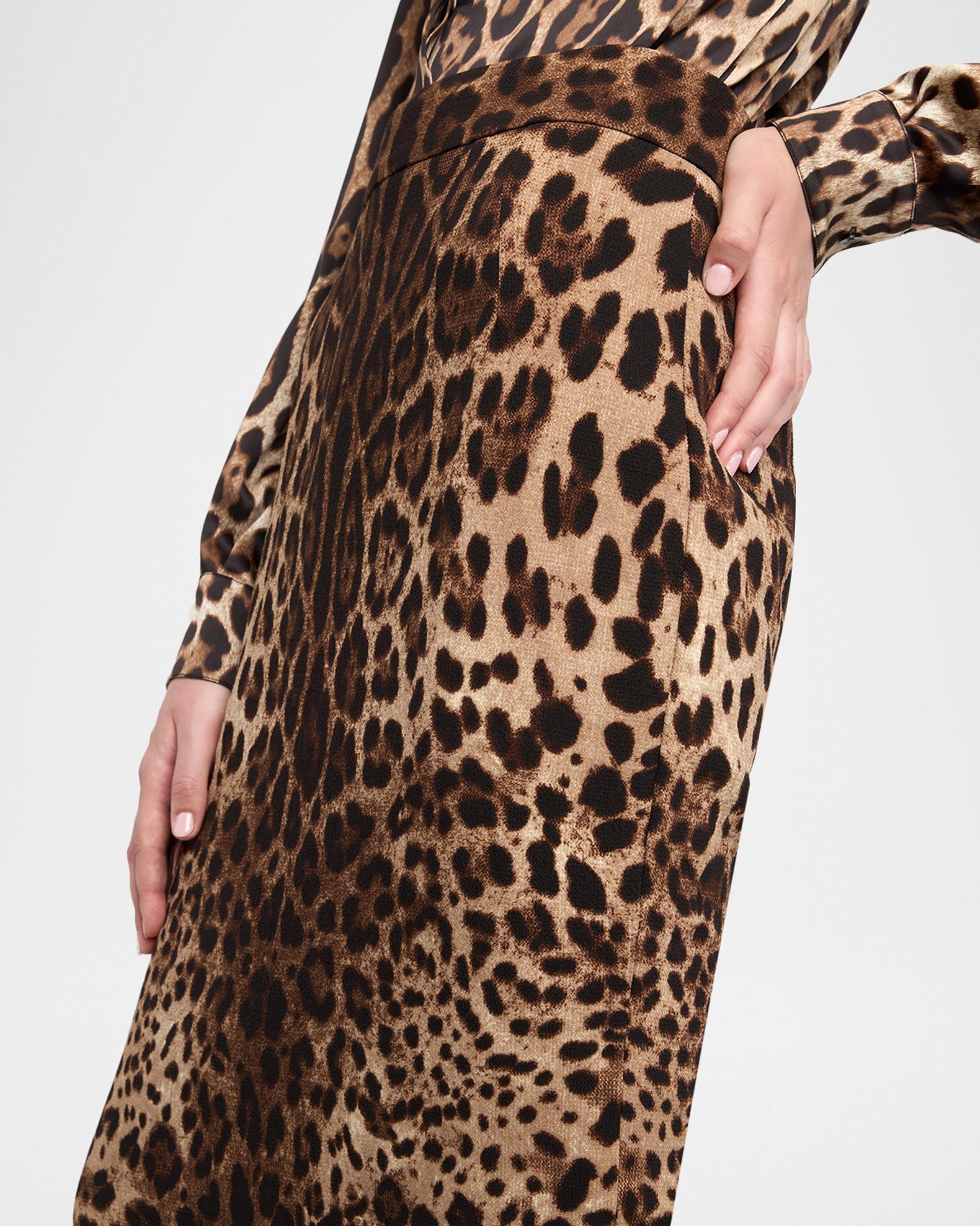 Dolce&Gabbana Leo-Print Wool Midi Pencil Skirt | Neiman Marcus