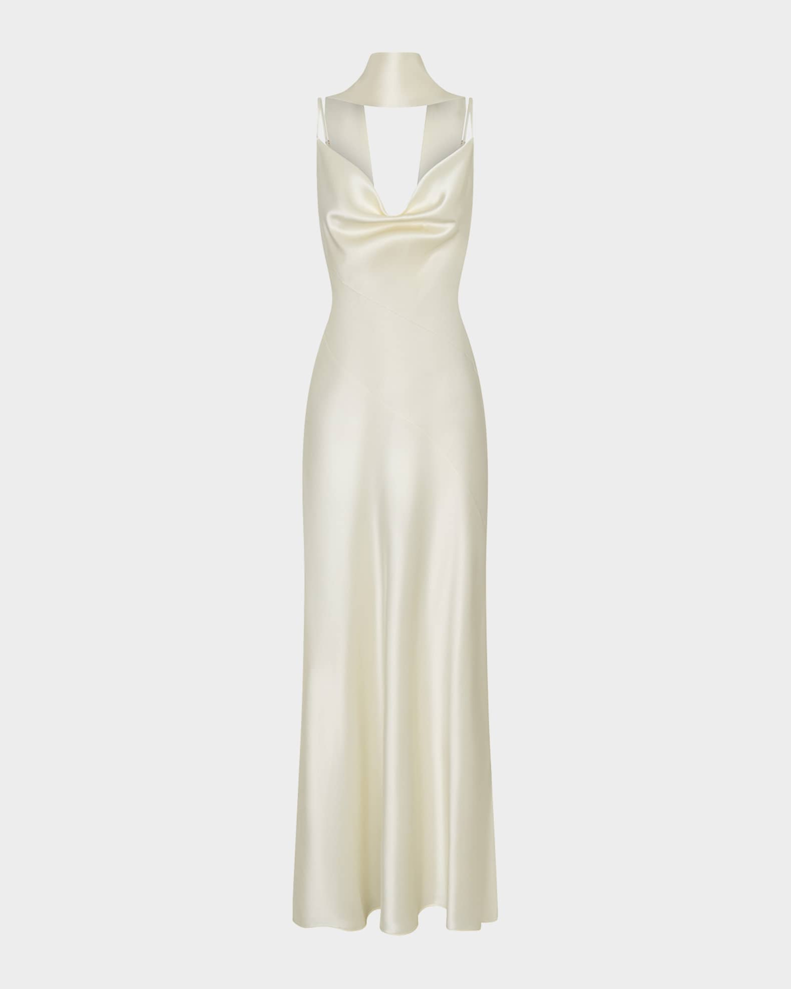 Nicholas Geneva Draped Satin Gown, Pearl, Women's, 0, Evening Formal Gala Gowns Mother of the Bride Groom Satin & Silk Gowns