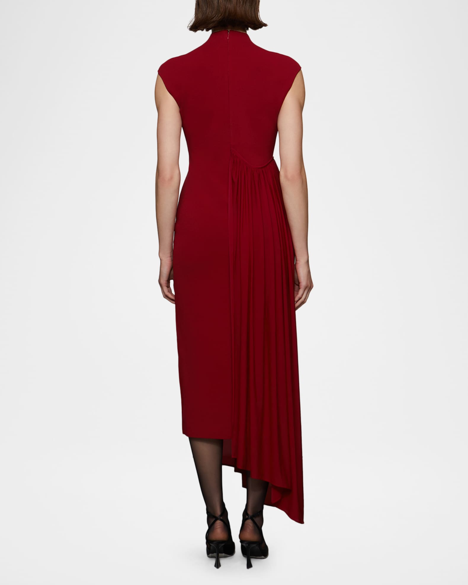 Et Ochs Francis Draped Compact Knit Midi Dress | Neiman Marcus