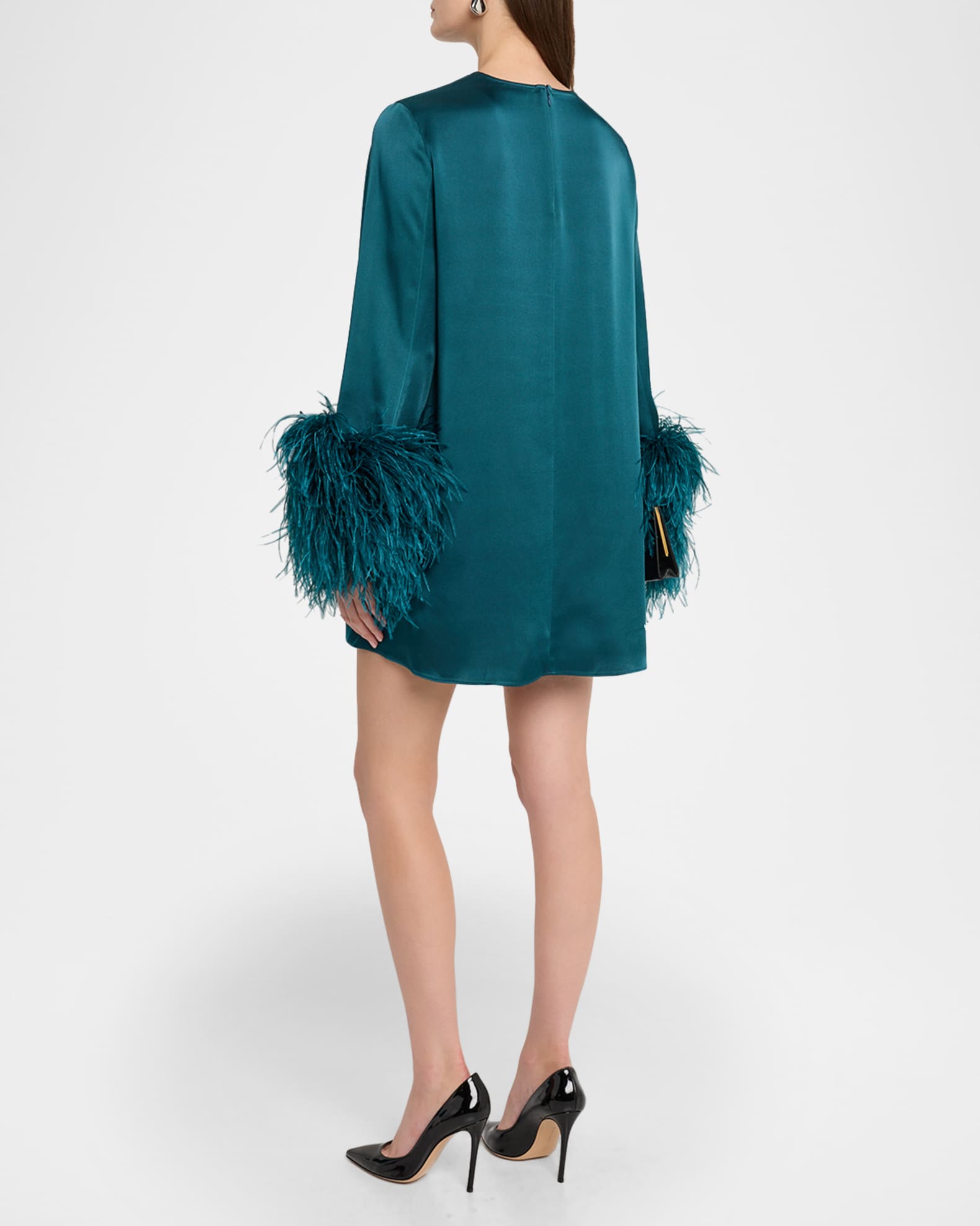lapointe green dress Shiny Jersey Sarong Dress FOREST / 0
