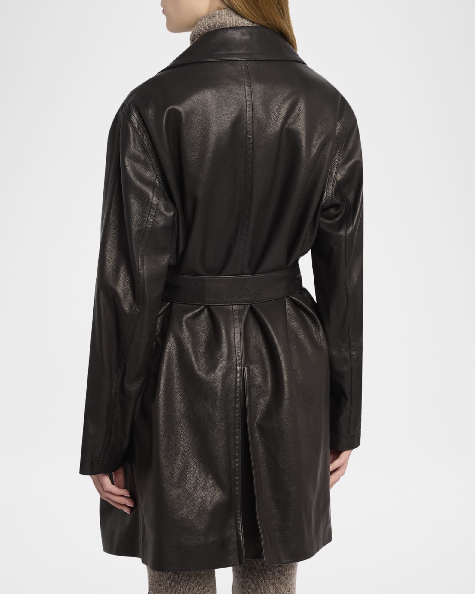 THE ROW Siempra Leather Wrap Trench Coat | Neiman Marcus