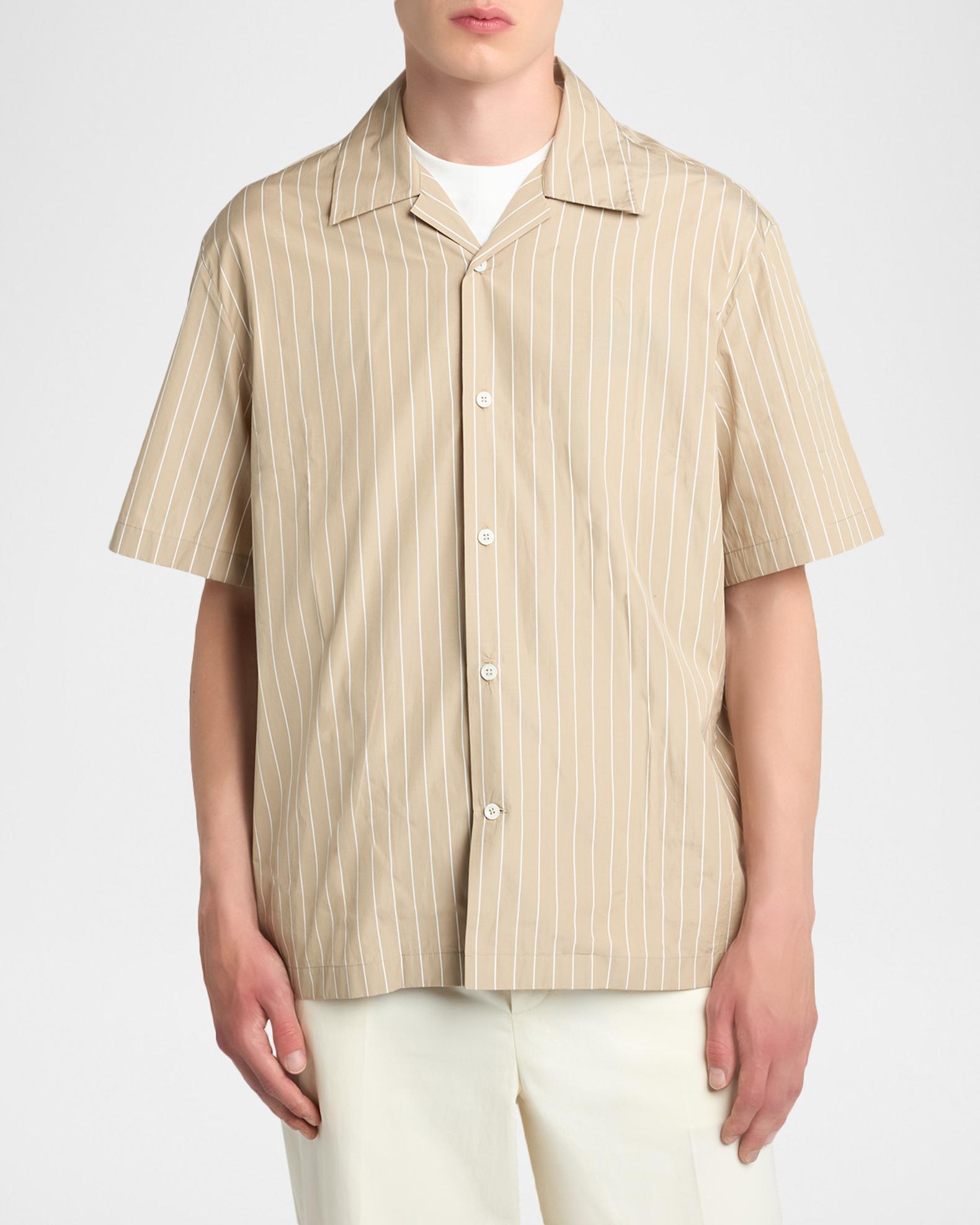 Jil Sander Men's Striped Cotton Poplin Camp Shirt | Neiman Marcus