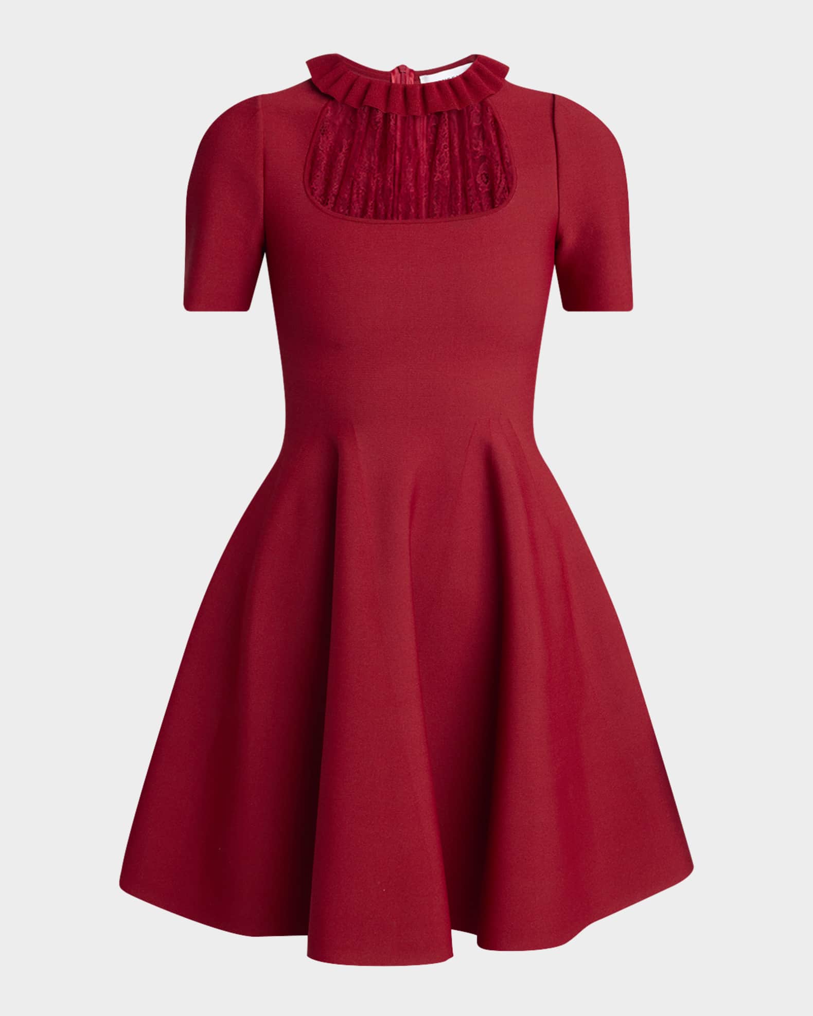 green emerald velvet dress DANCING PLEAT SHORT SLEEVE PLEATED FIT AND FLARE DRESS – Jason Wu Studio main image 0