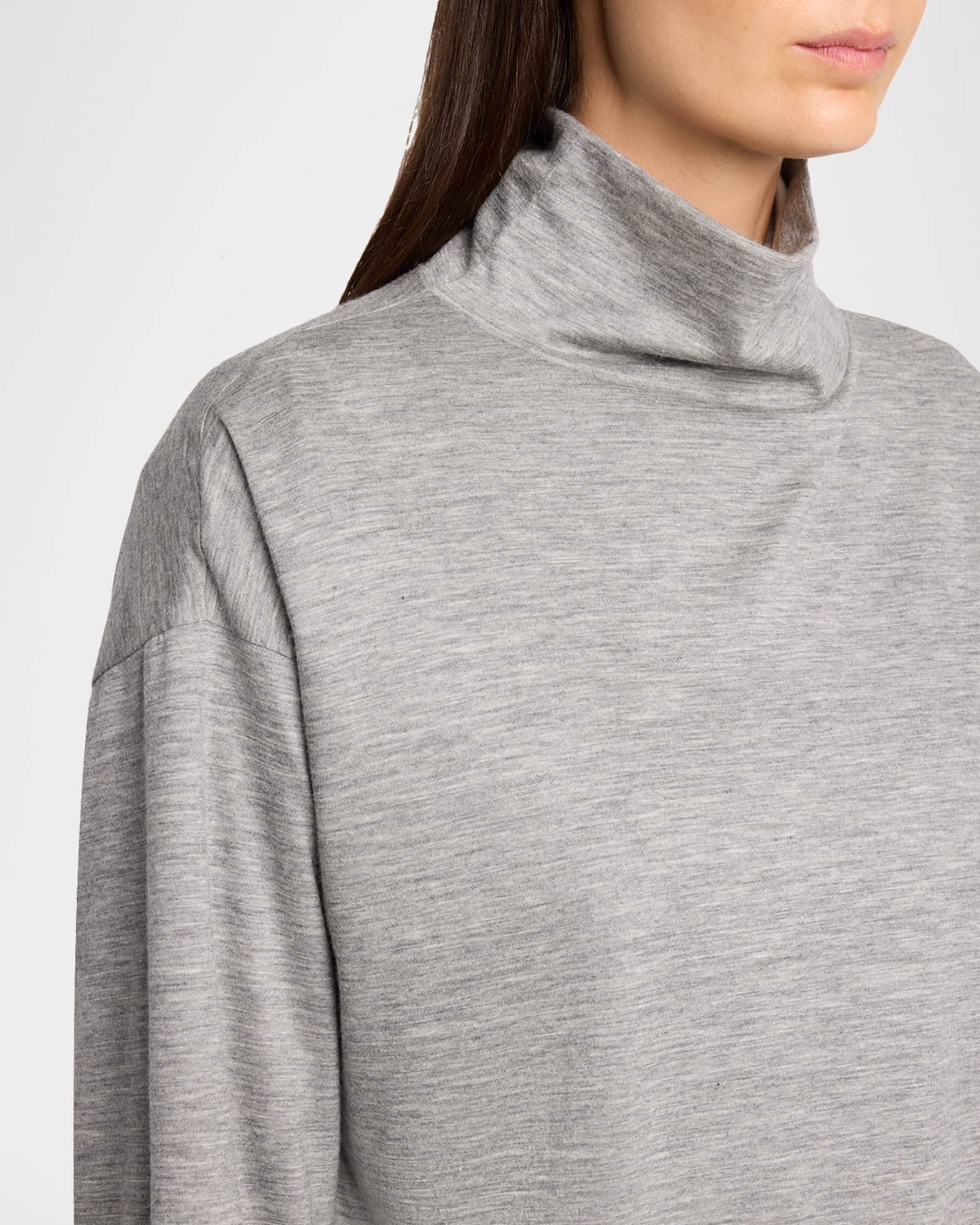 THE ROW Anapolis Turtleneck Cashmere Jersey Long-Sleeve Top