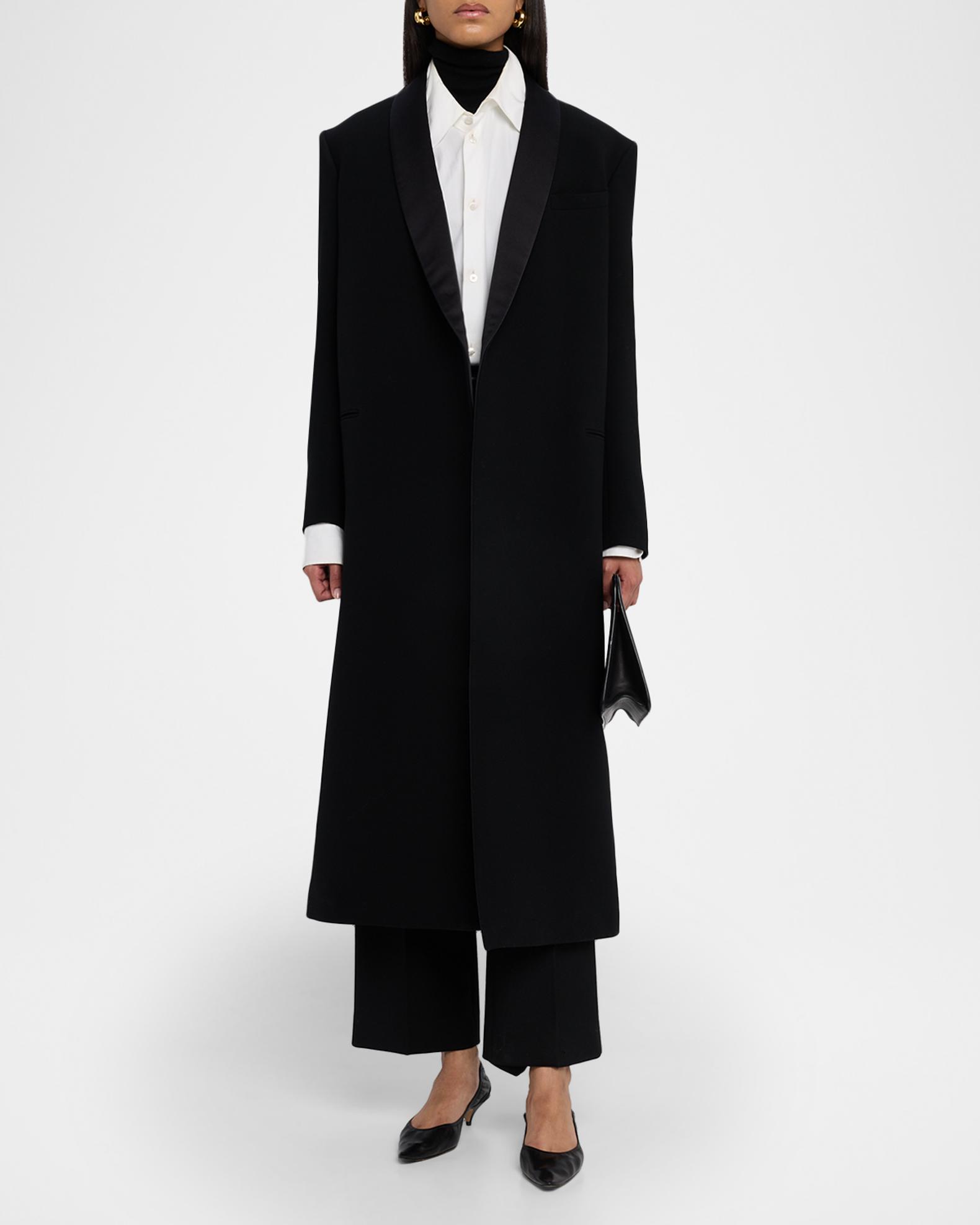 The Row Erdene Single-Breasted Wool Long Coat | Neiman Marcus