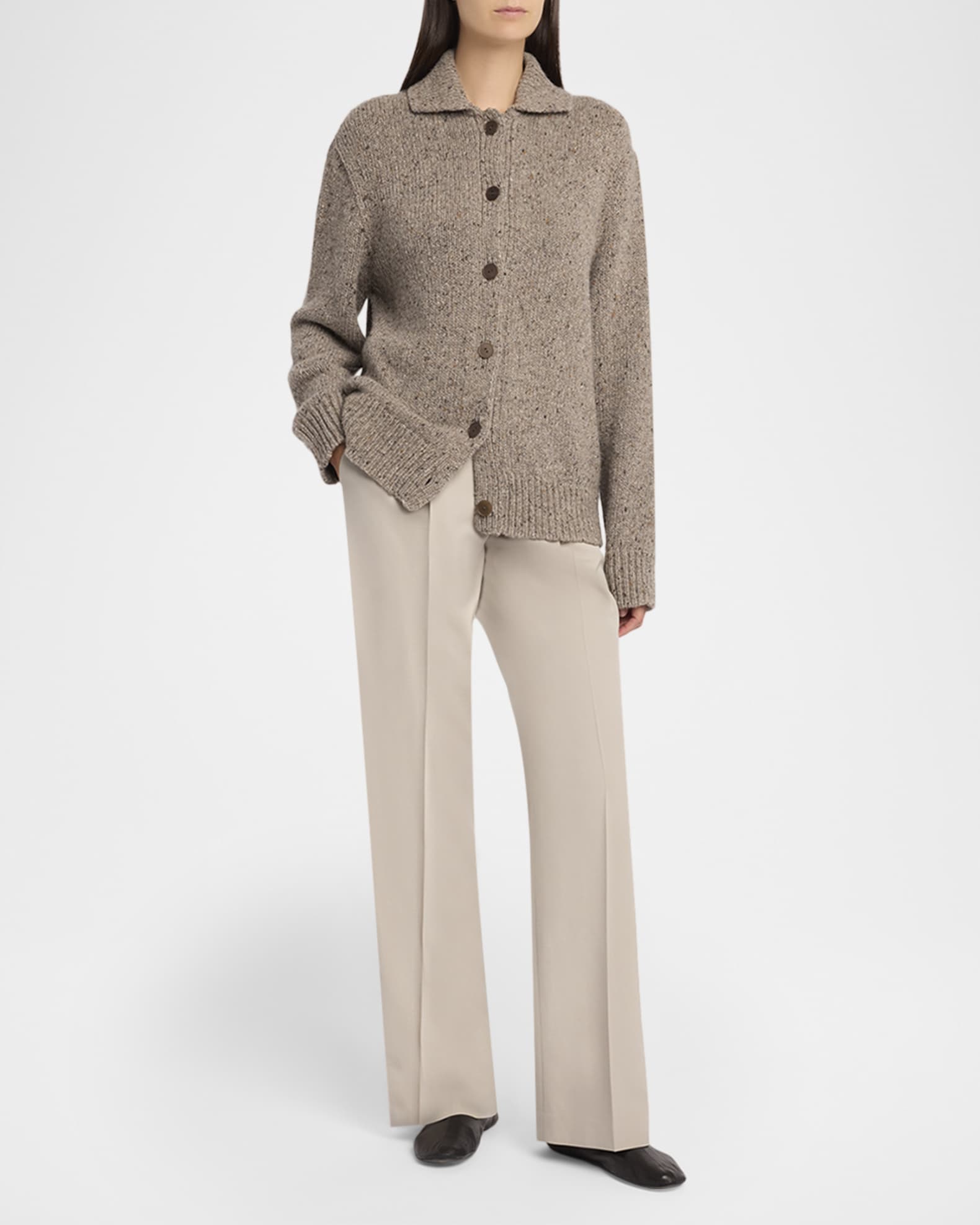 THE ROW Mauri Cashmere Collared Cardigan | Neiman Marcus