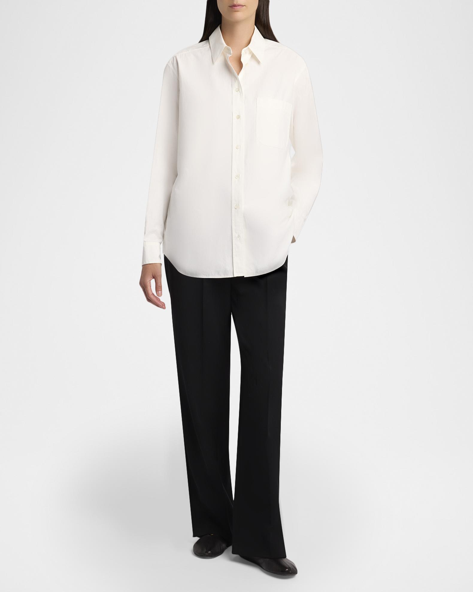 THE ROW Gavina Cotton Poplin Button-Down Shirt | Neiman Marcus