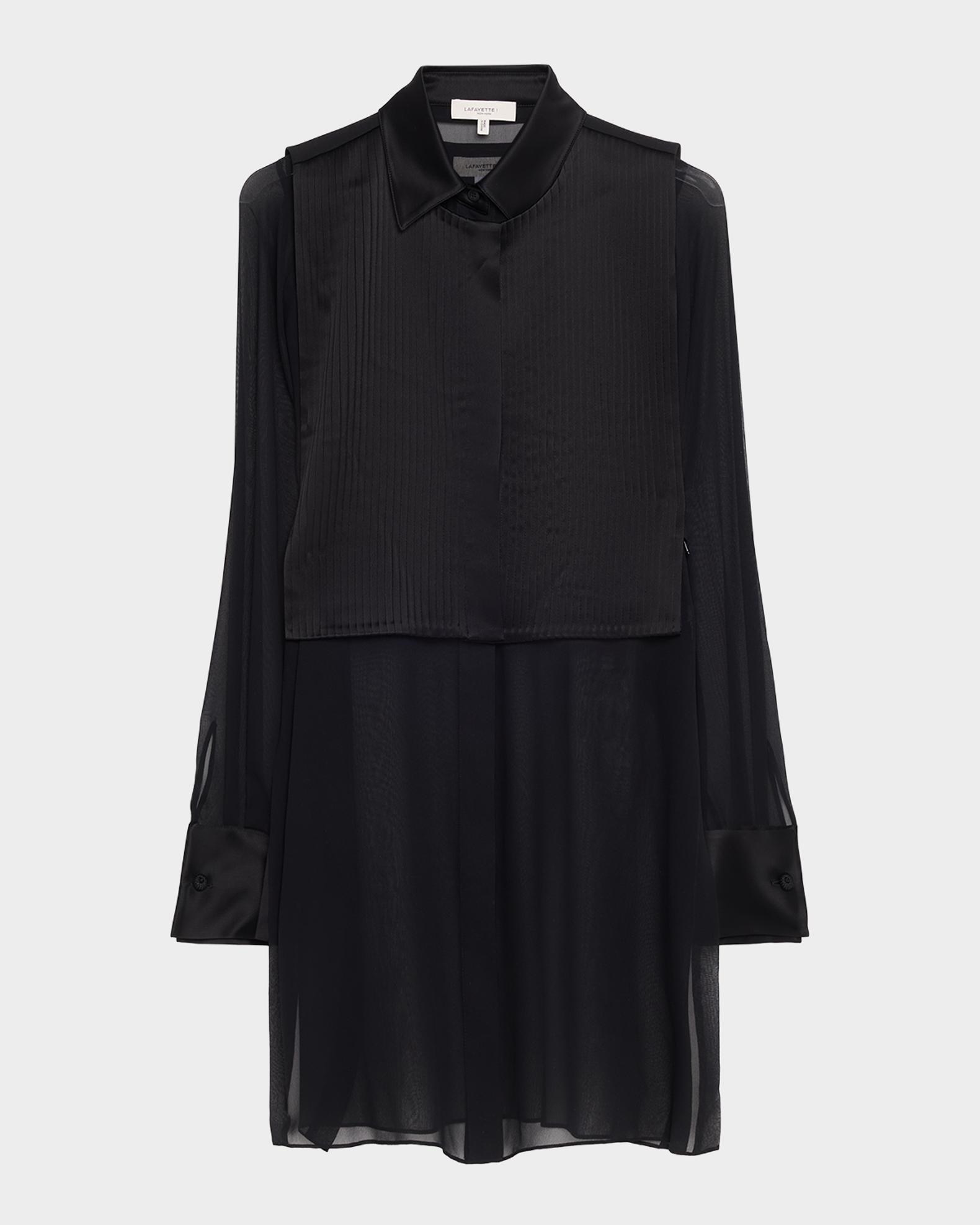Lafayette 148 New York Sheer Silk Georgette Tunic & Pleated Vest 