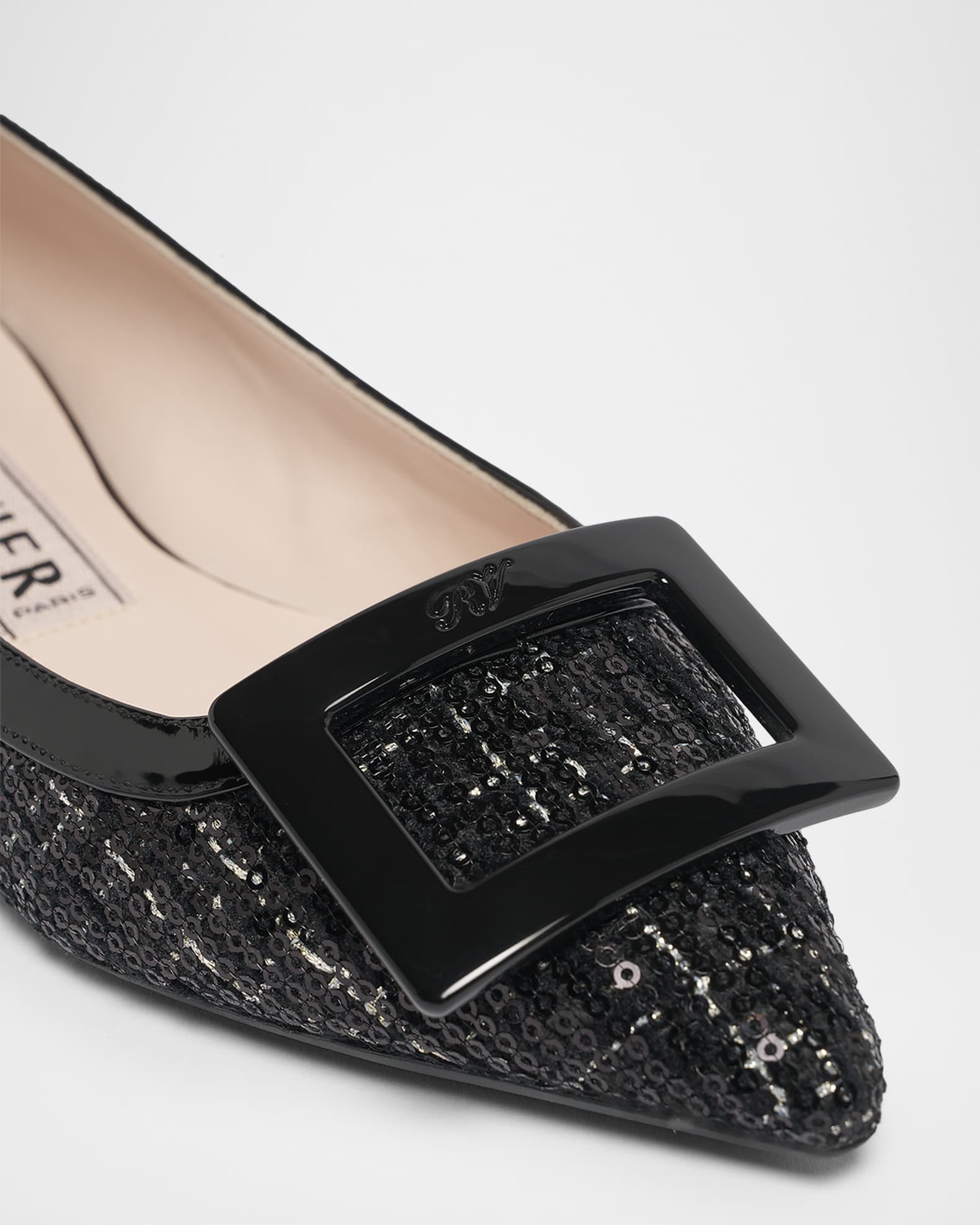 Roger Vivier Gommettine Sequined Tweed Ballet Flats | Neiman Marcus