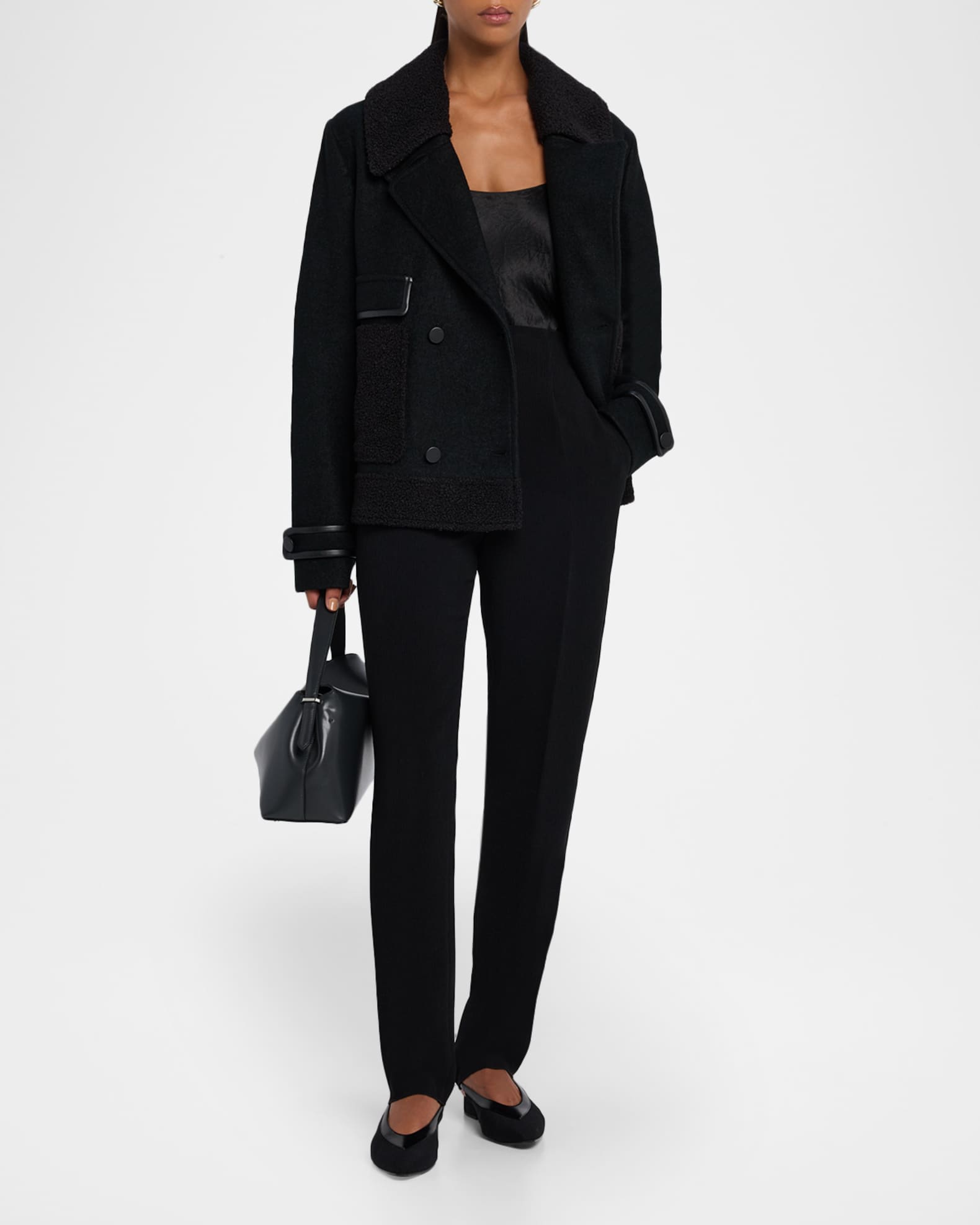 Emporio Armani Bark-Effect Crepe Trousers | Neiman Marcus