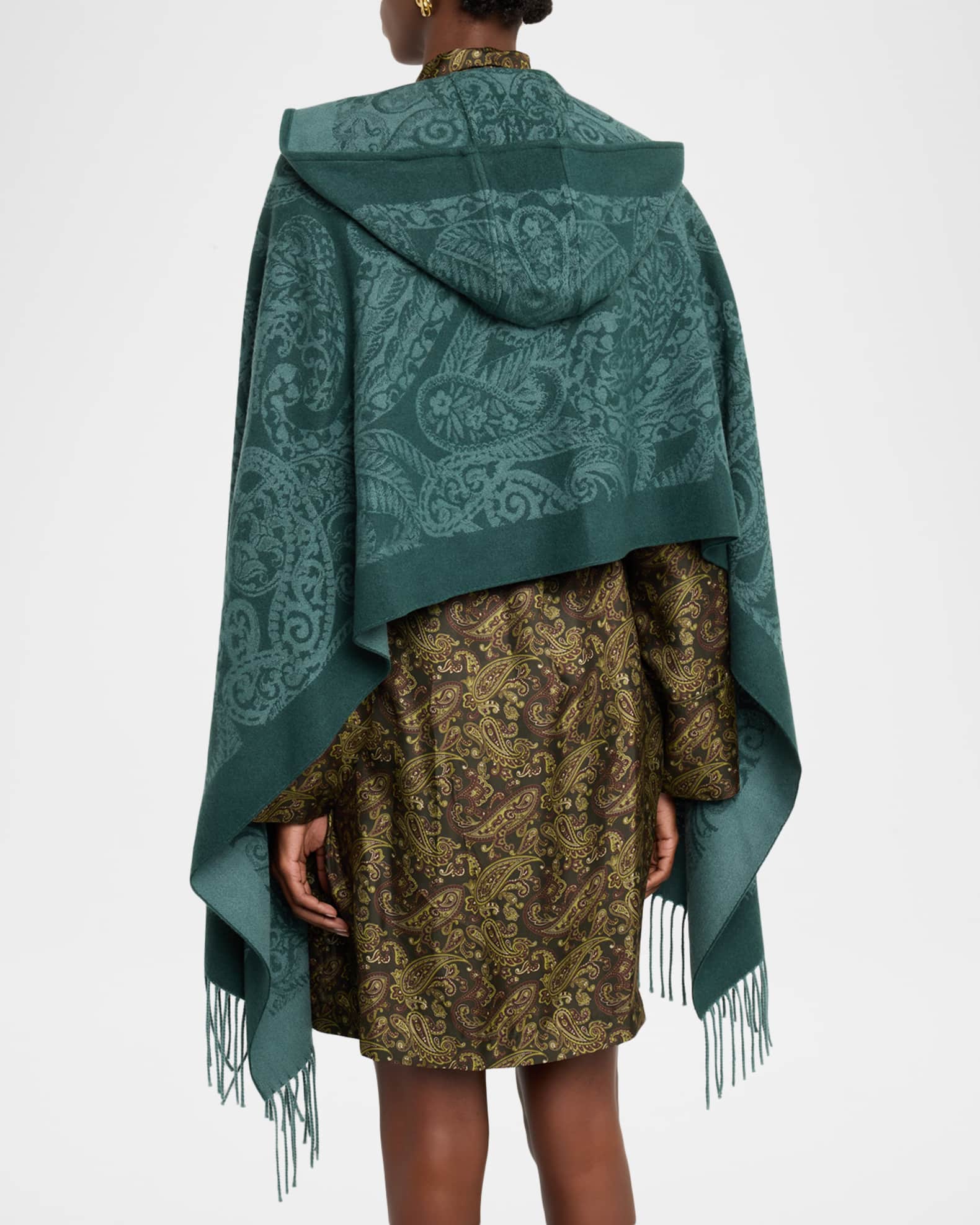 Etro Hooded Paisley Wool Scarf | Neiman Marcus