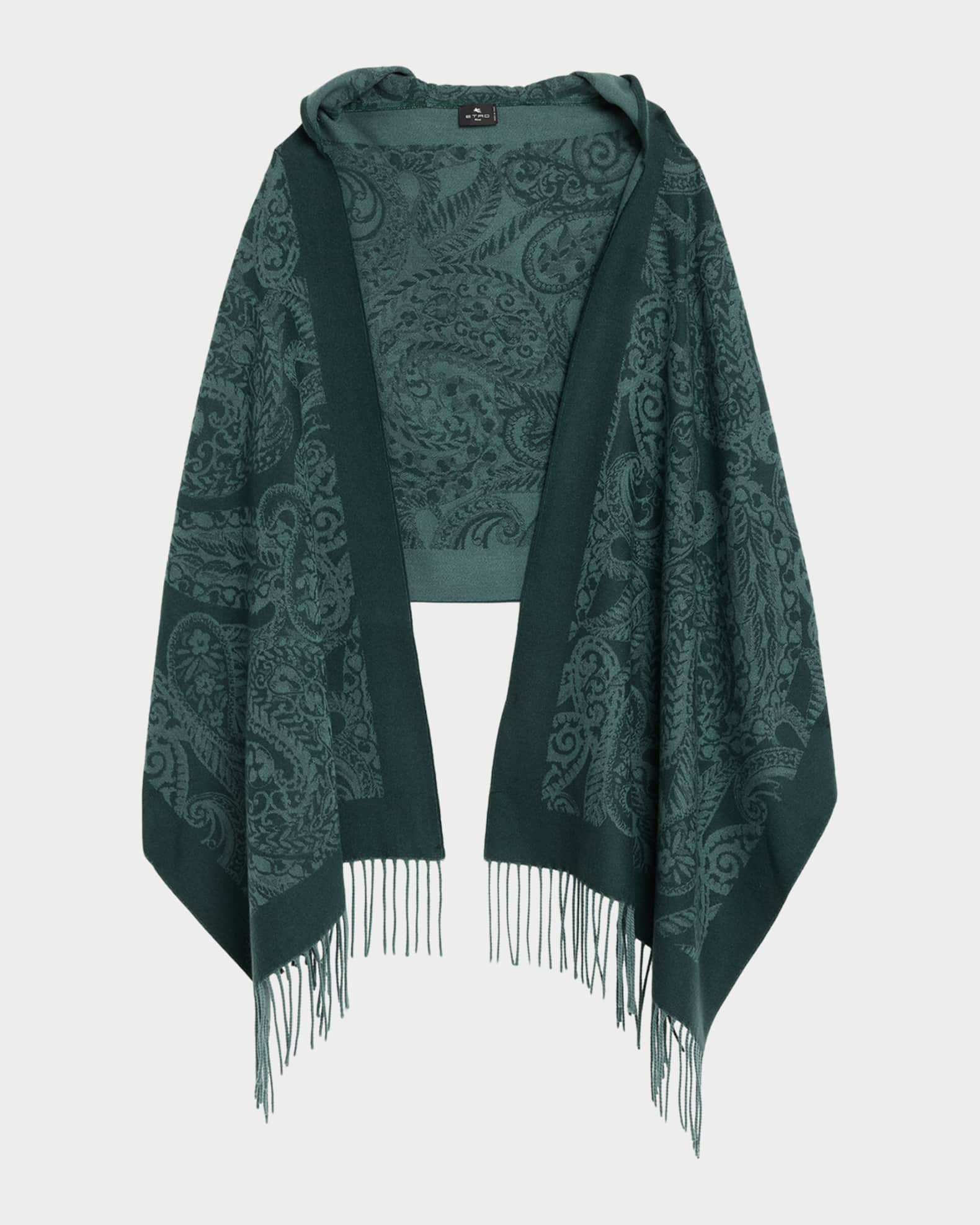 Etro Hooded Paisley Wool Scarf | Neiman Marcus