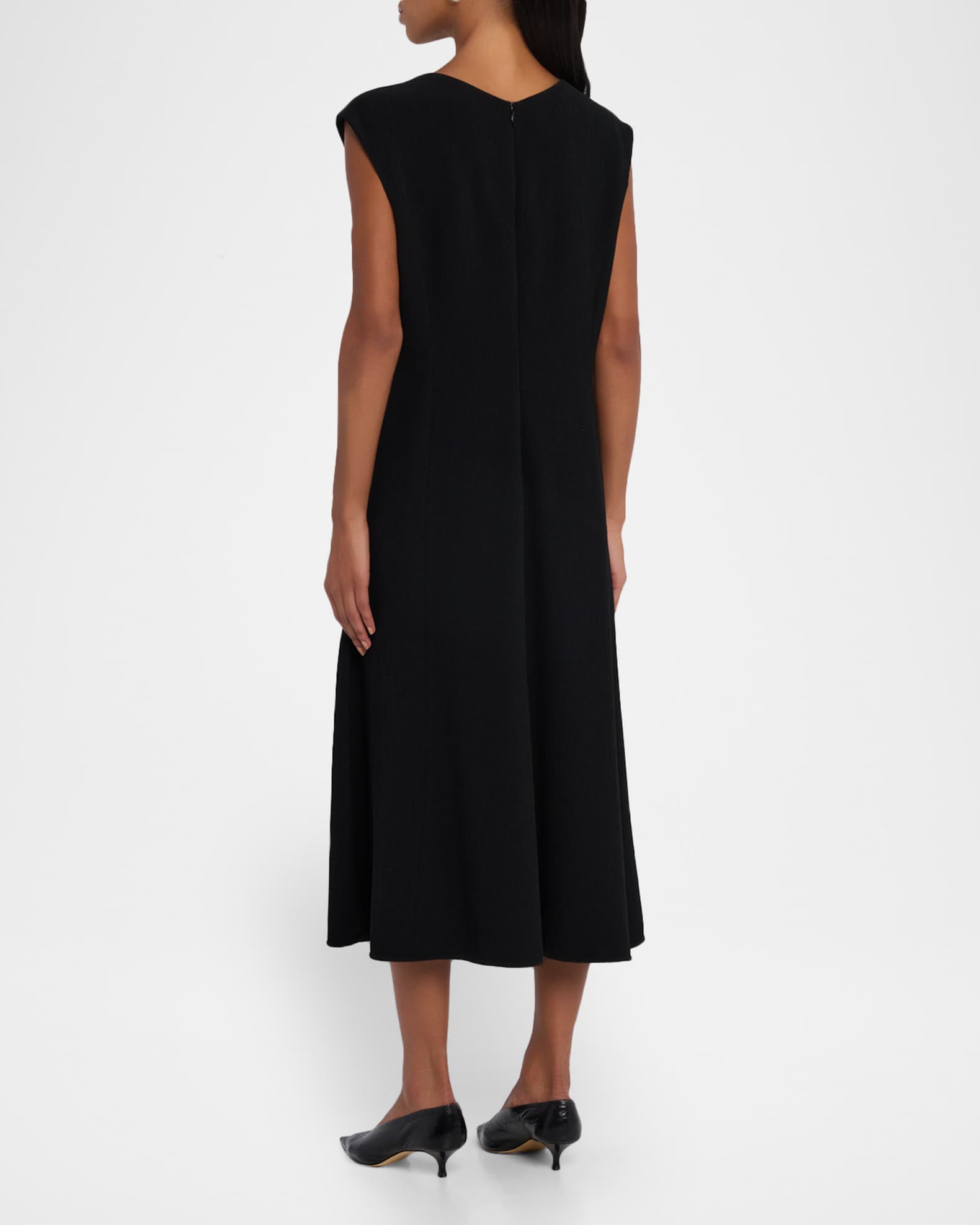 Emporio Armani Women's Flared Crepe A-Line Midi-Dress - Black - Size 10