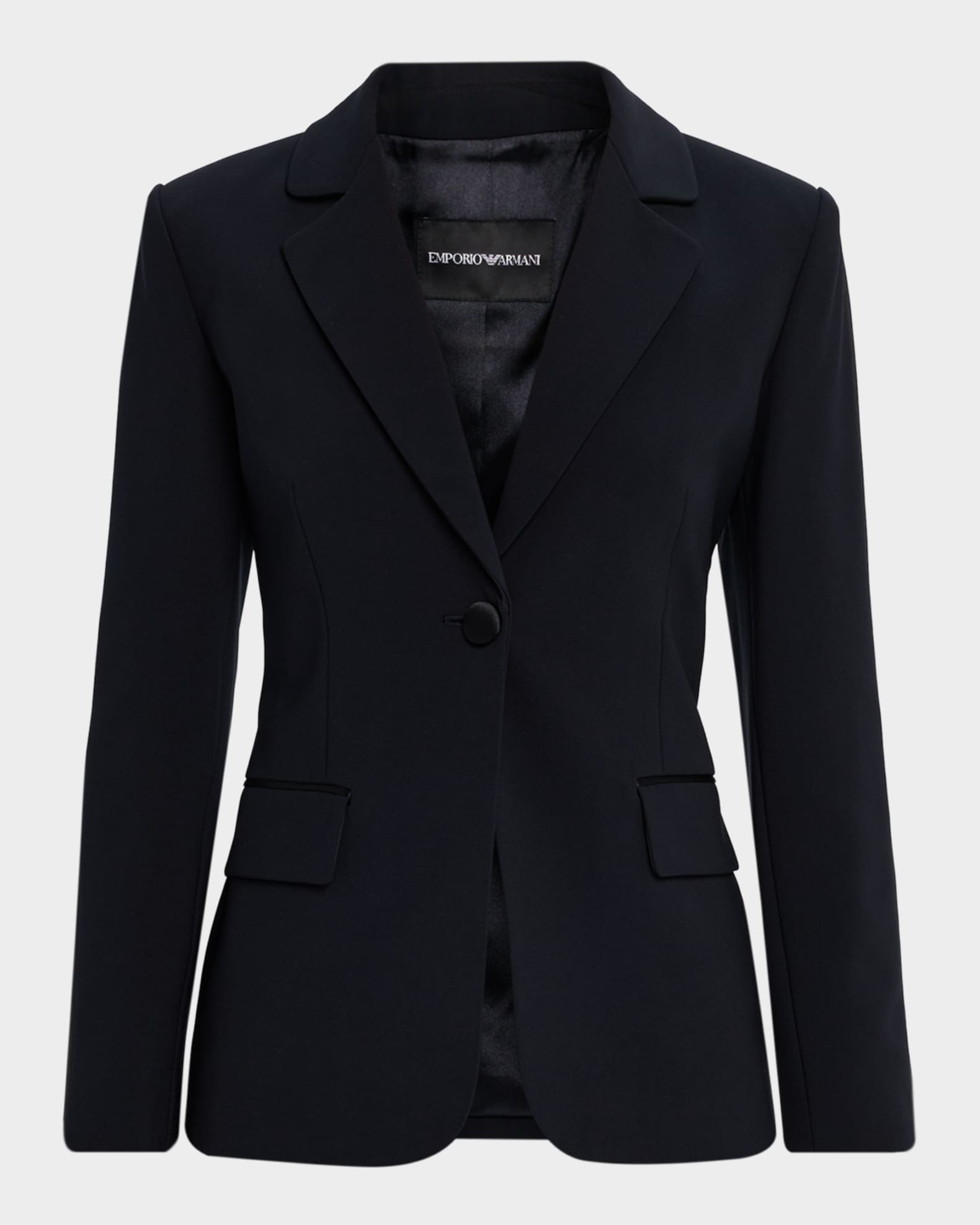 Emporio Armani Single-Button Cutaway Blazer | Neiman Marcus