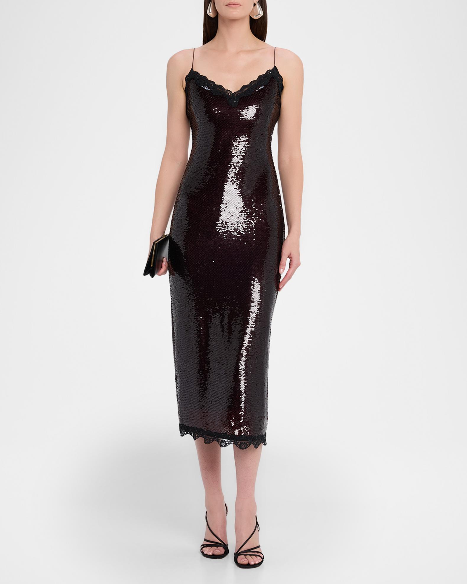 LoveShackFancy Verelith Sequined Midi Dress | Neiman Marcus