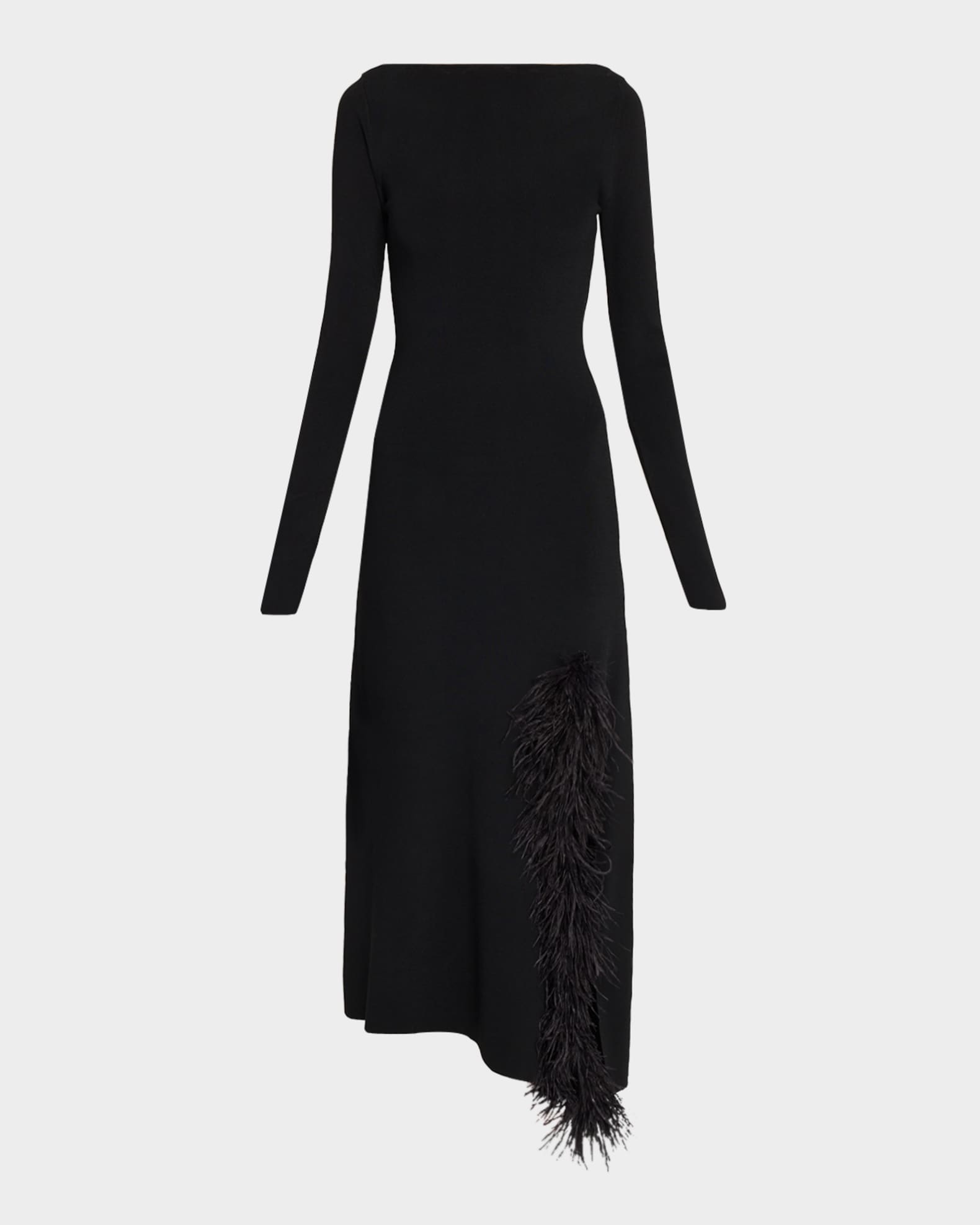 knee length dresses for ladies Stunning Midi Wedding Dress with Feather Accents Digi 8US/40FR/12UK / Milk main image 0